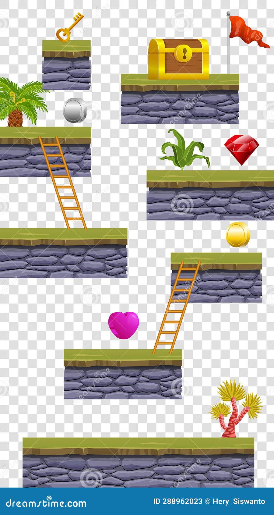 2d  game floating platform  with transparant background for mobile game