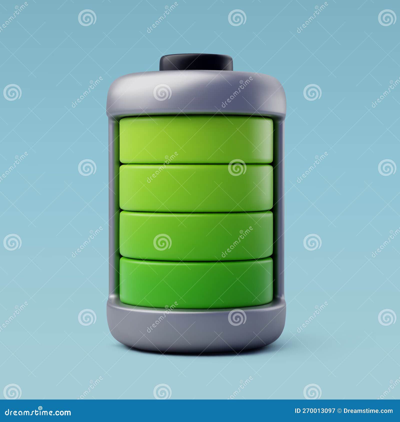 3d Vector Green Ecological Battery, Green Energy, Clean Energy