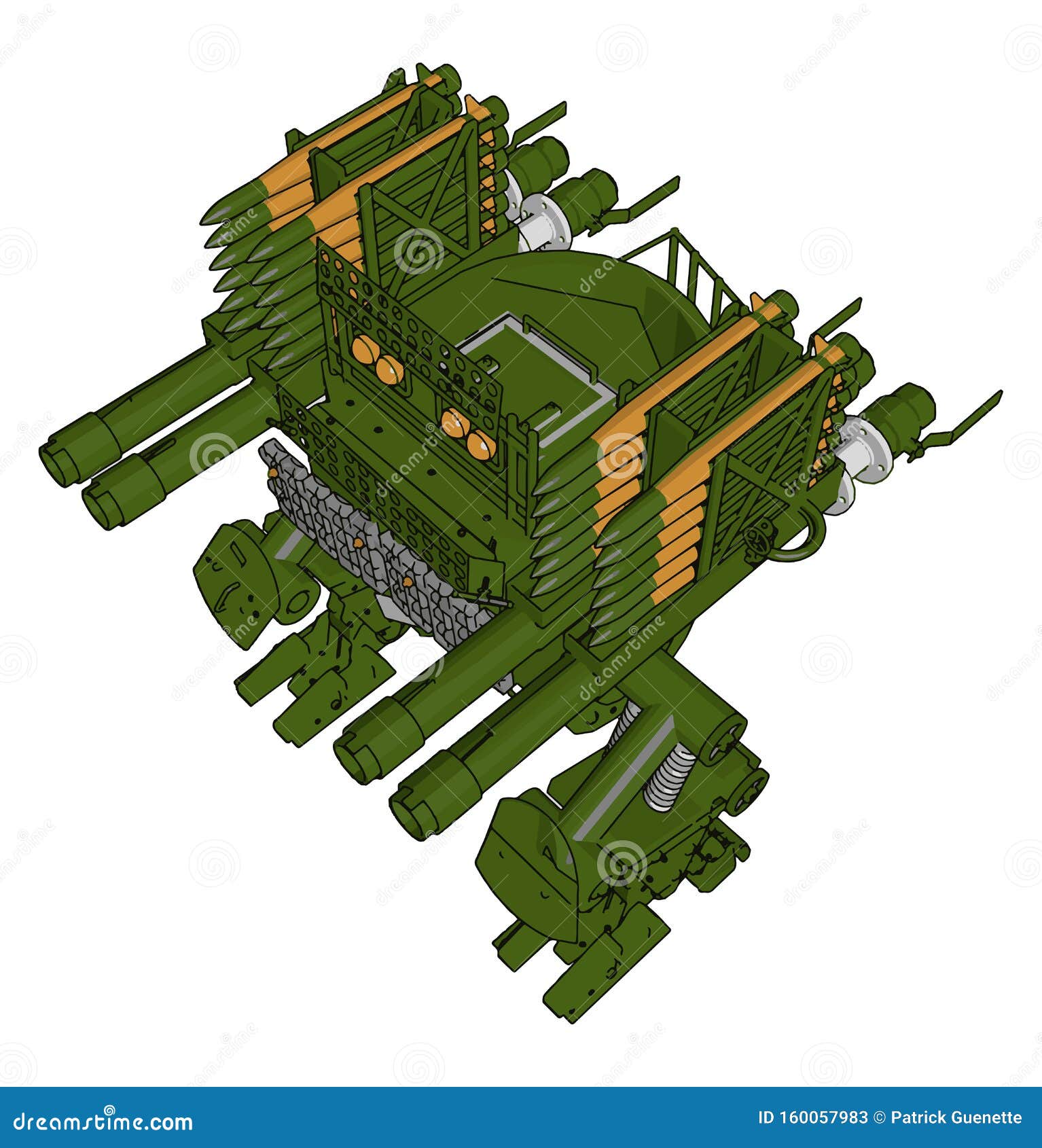 Download 3D Vector Illustration Of A Military Missile Laucher Stock Vector - Illustration of metal ...