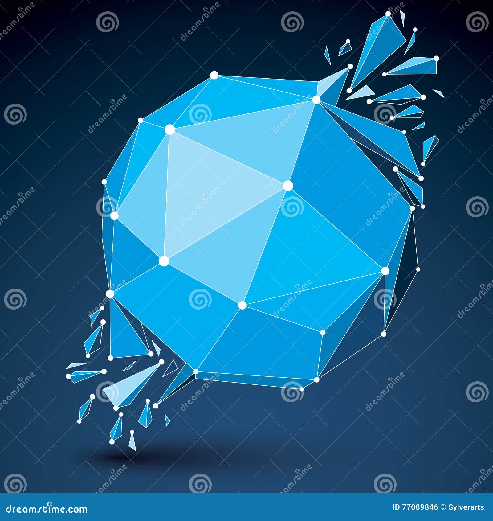 Download 3d Vector Low Poly Transform Object With Connected Black ...