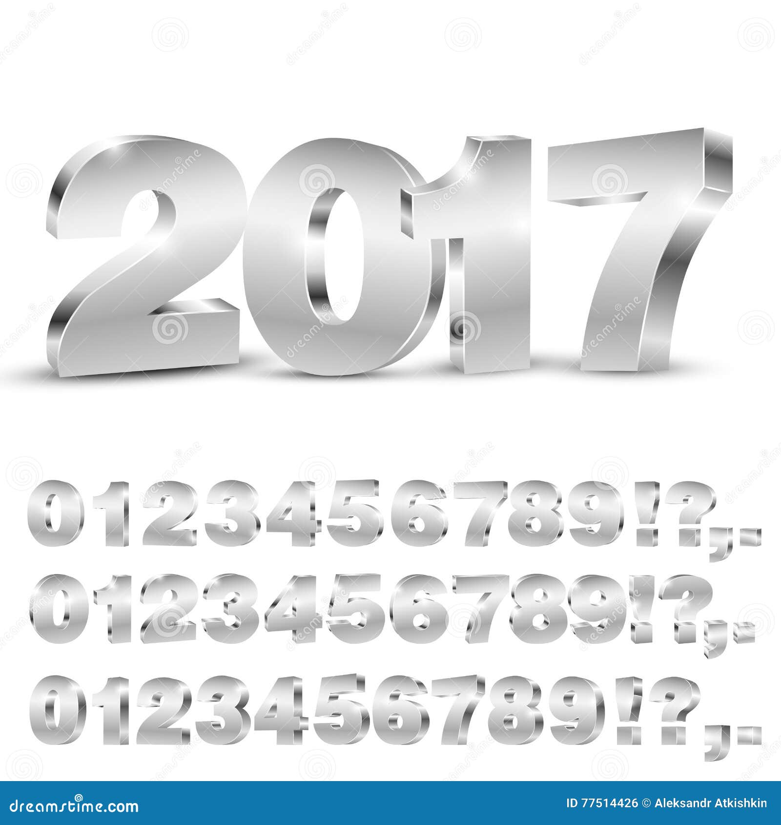 Download 3D vector numbers stock vector. Illustration of elegant - 77514426