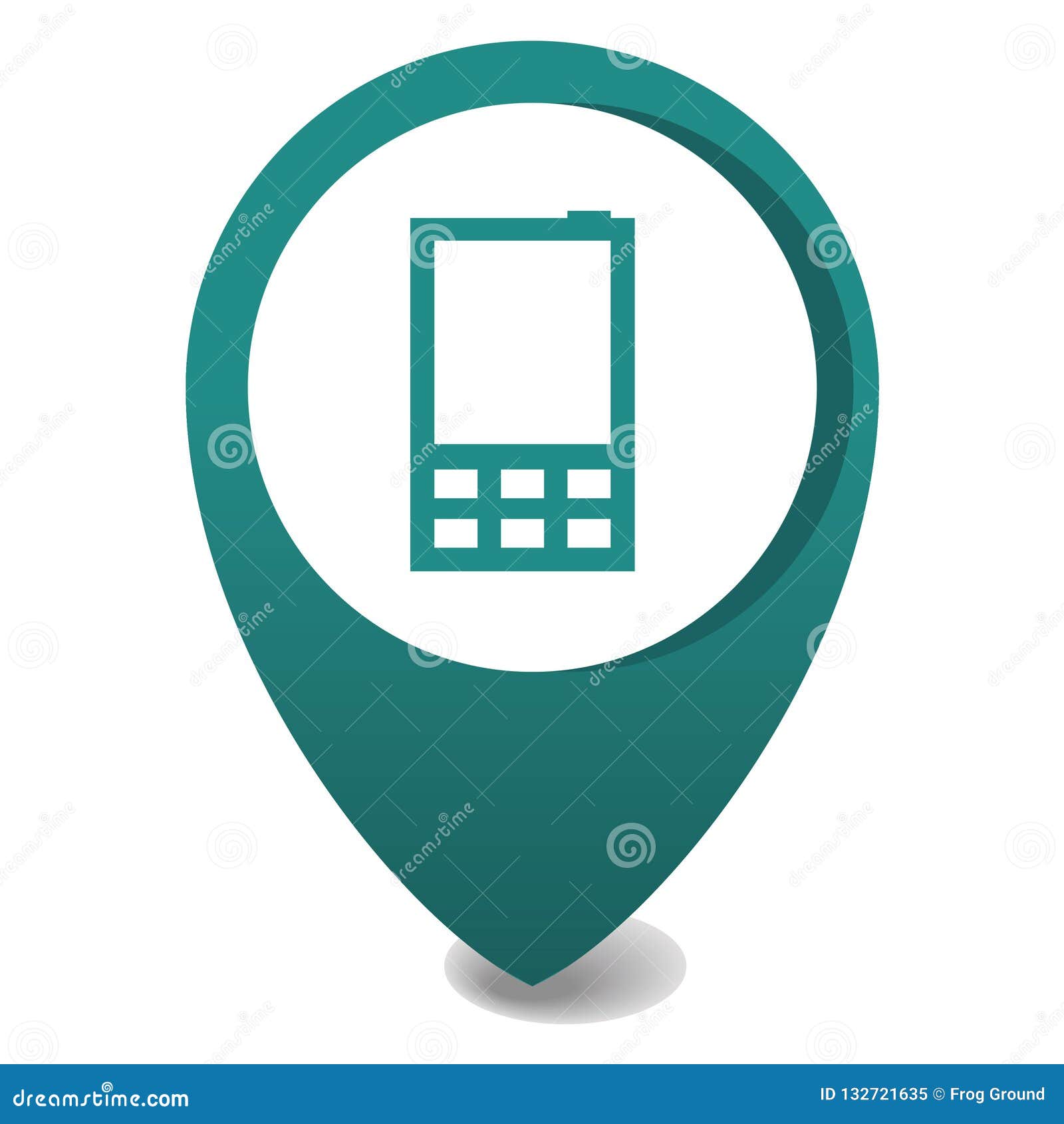 map marker icon, 3d  pin location in green, gps icon, celular