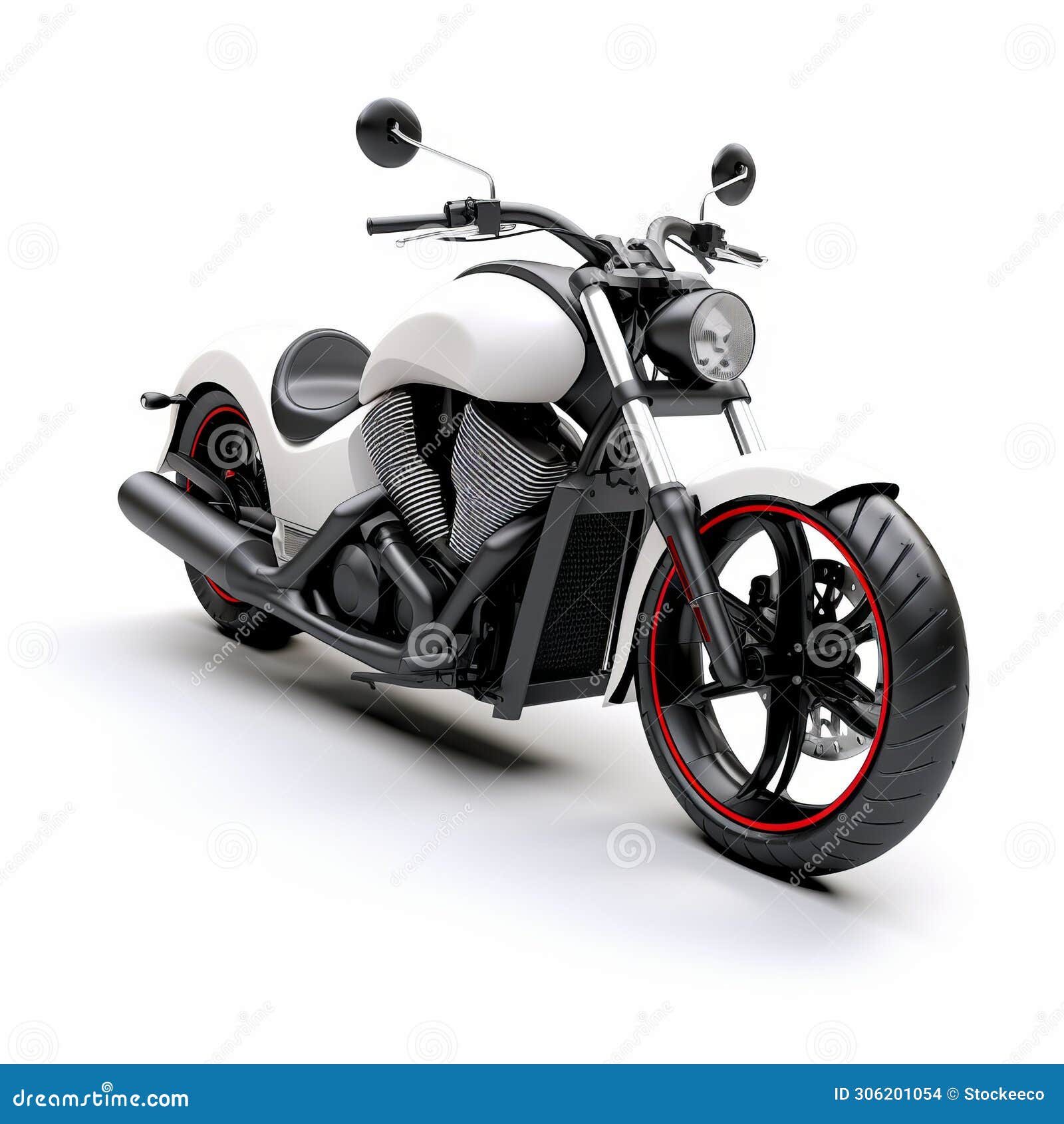 3d victory motorcycle on white background