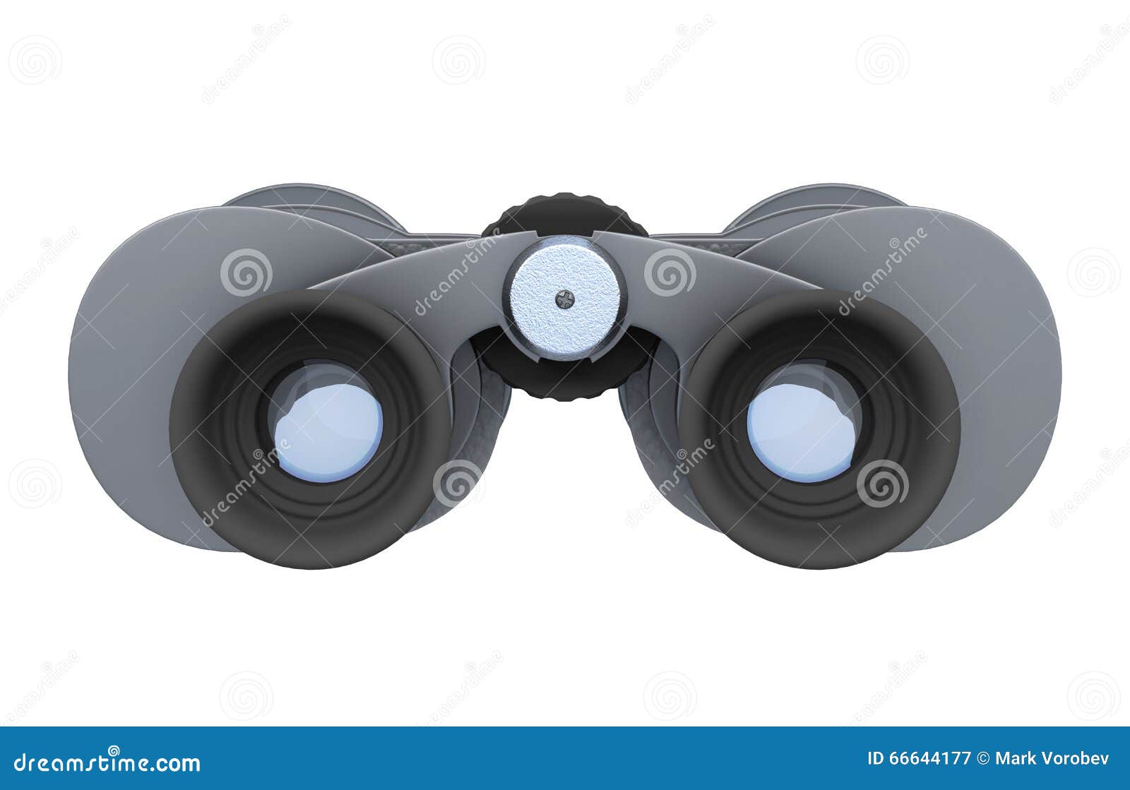 3d View of Binoculars on a White Background Stock Illustration