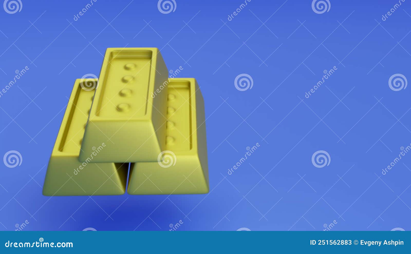 3d Visualization of Gold Bars on a Blue Background Stock Video Video