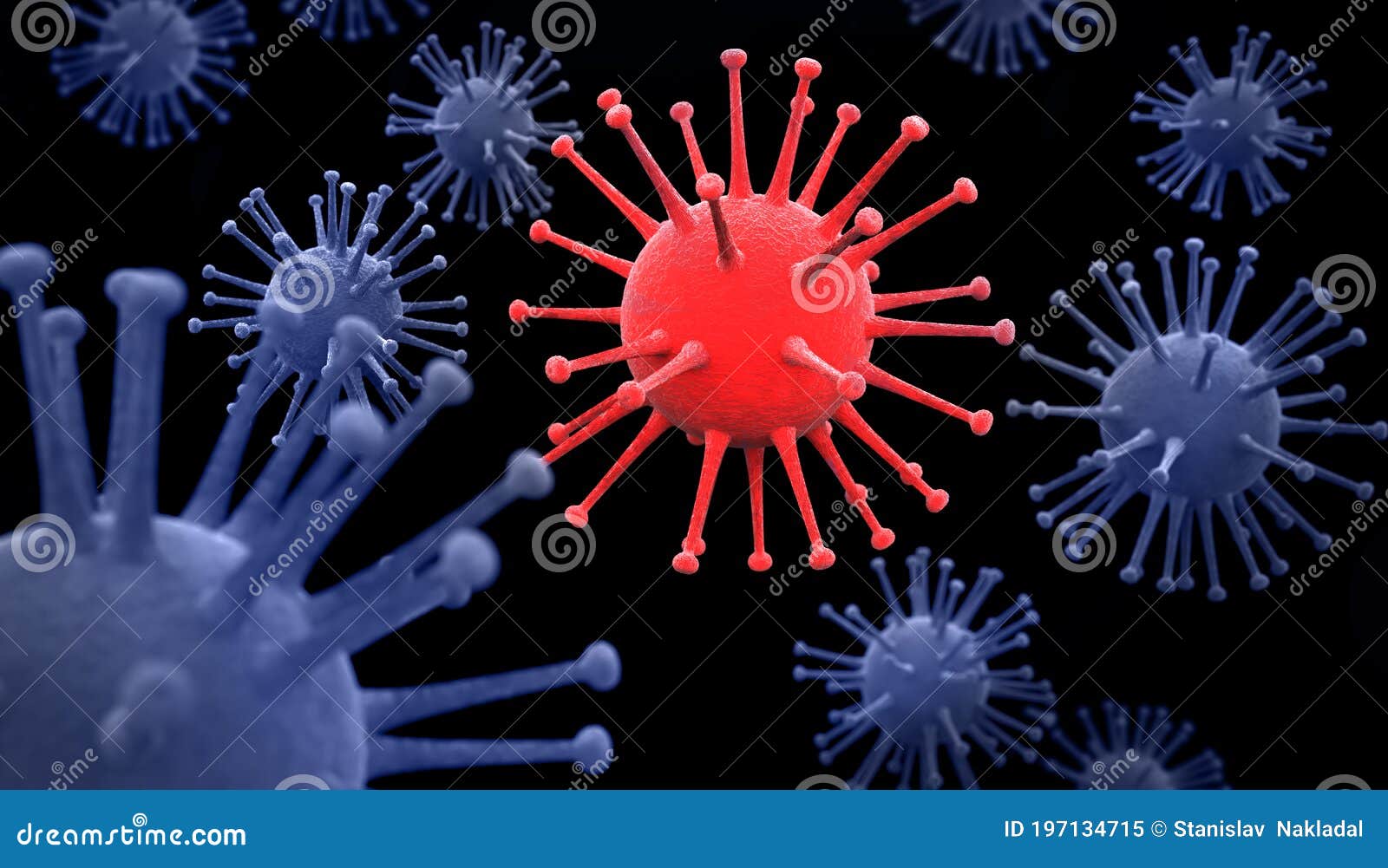 3d visualization of secondary wave of mutated corona virus covid 19
