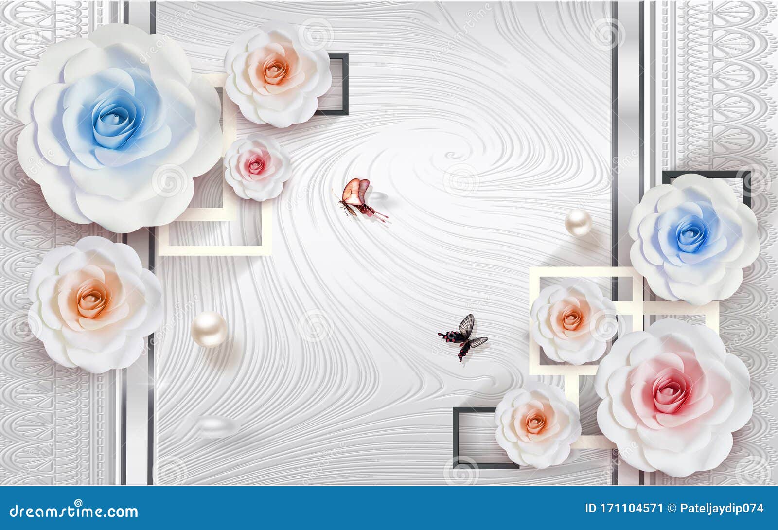 3D Wallpaper for Wall stock illustration. Illustration of design - 171104571