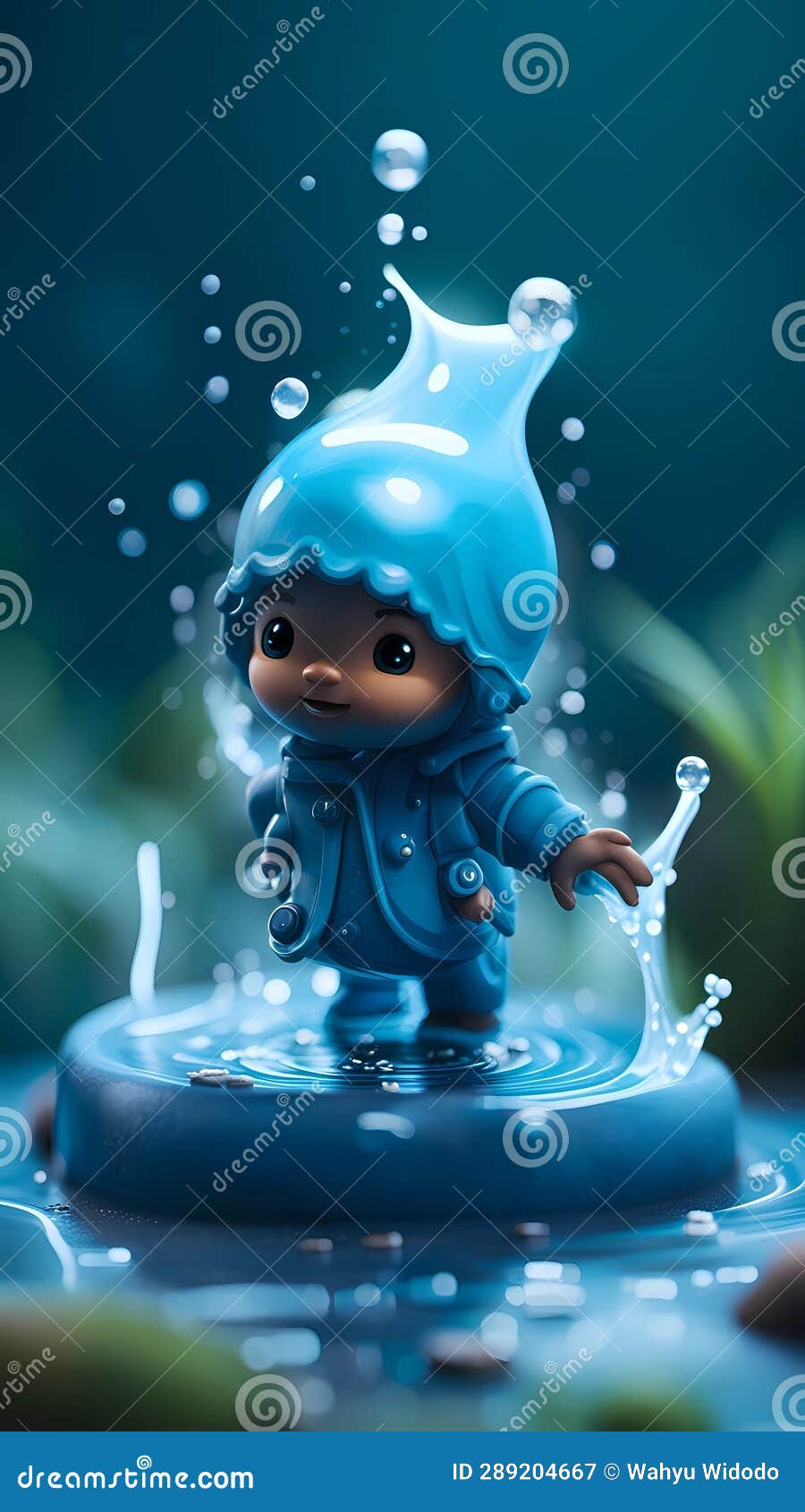 3d water cartoon character   ai generated