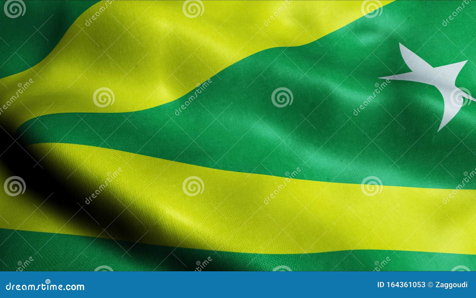 3d waving brazil city flag of maraba closeup view