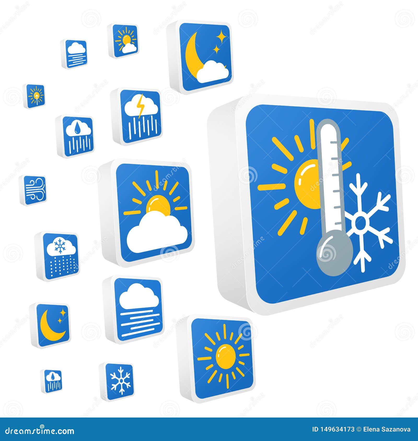 Download 3d Weather Forecast Vector Icons Set Stock Vector ...