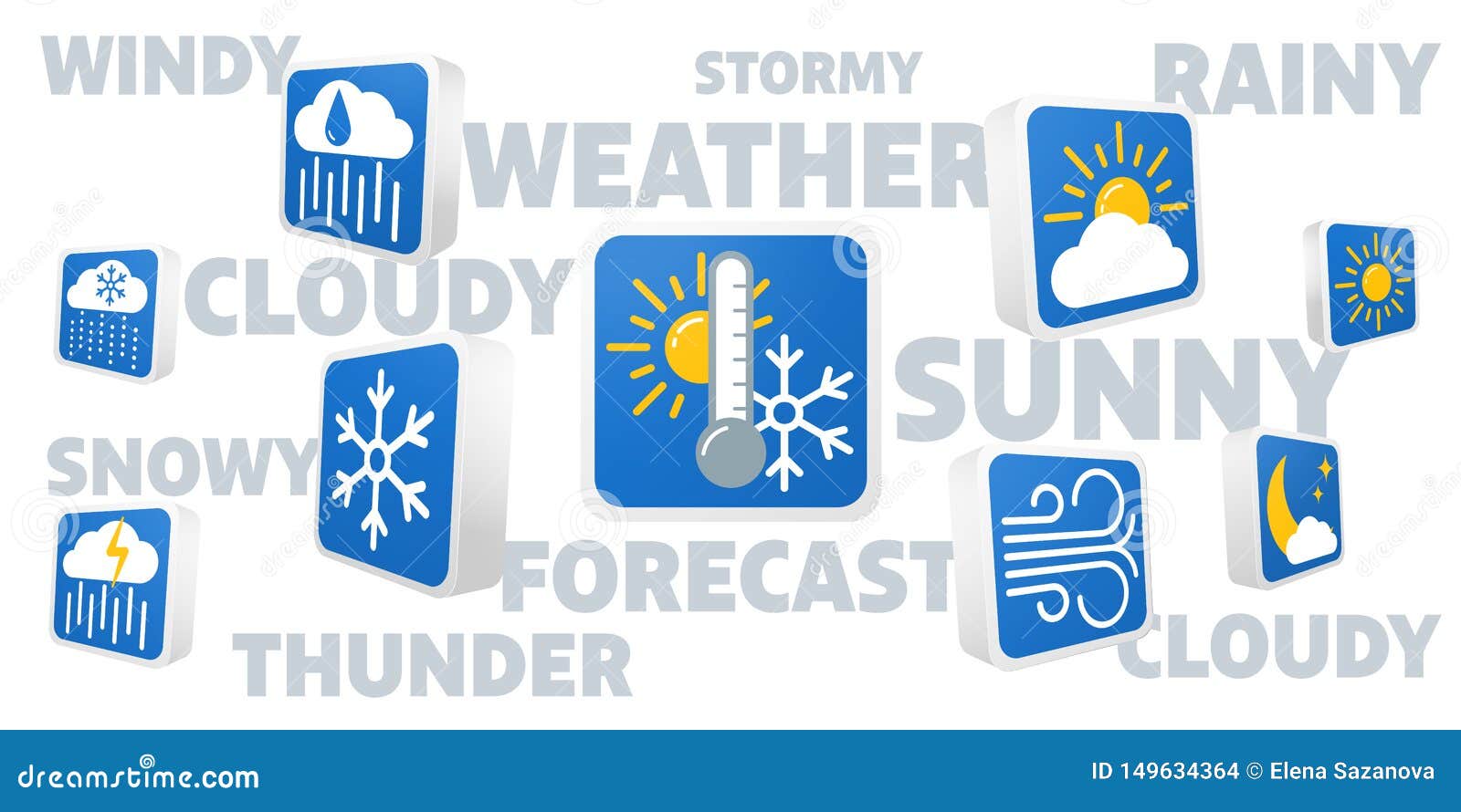 Download 3d Weather Forecast Vector Icons Set Stock Vector ...