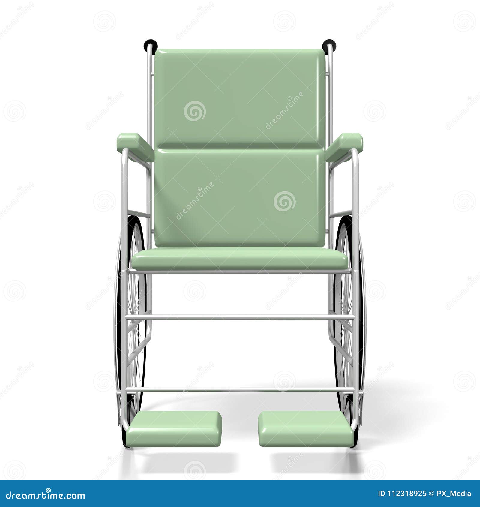 3d wheelchair on white background