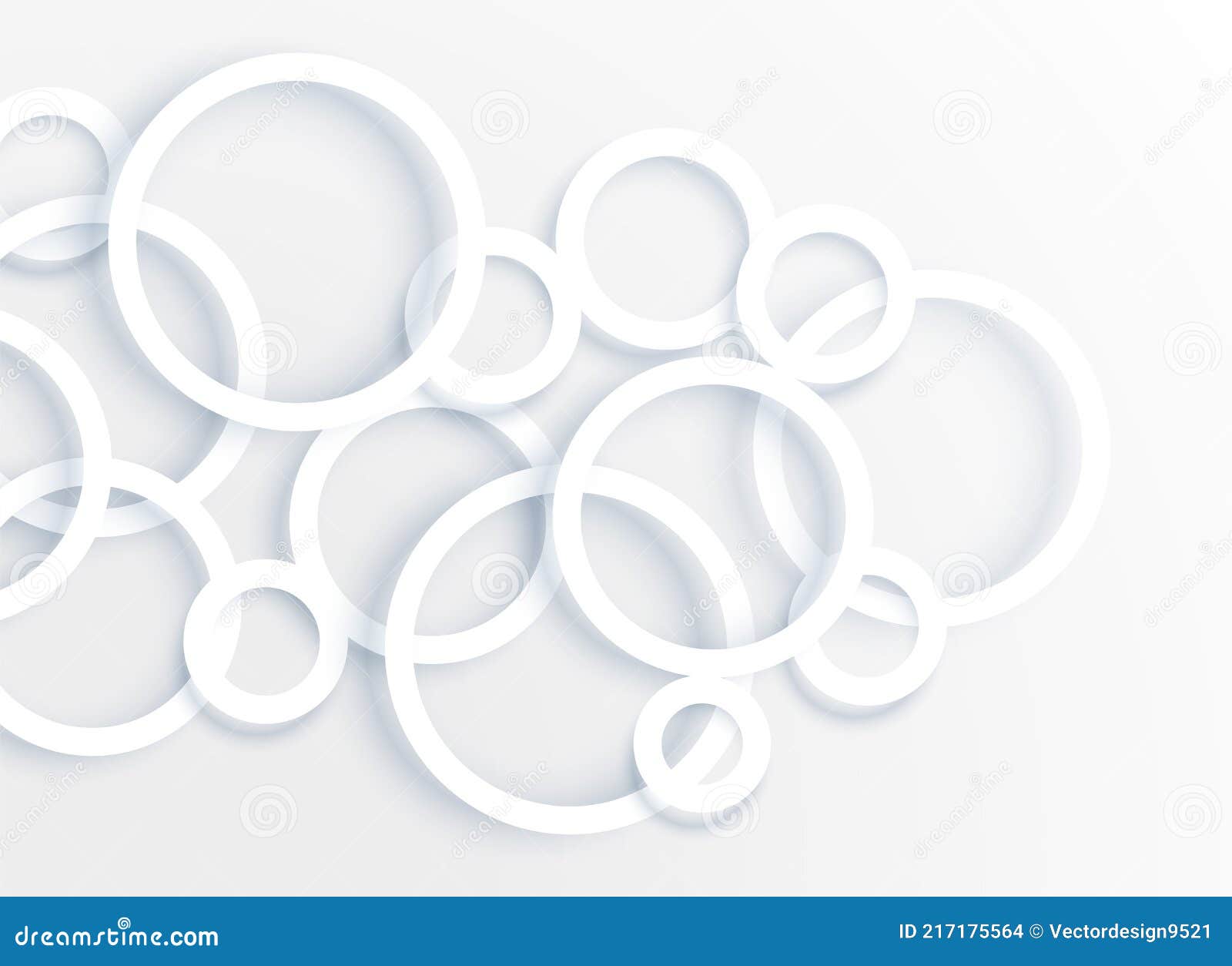 3d White Circle Rings Background Design Vector Stock Vector