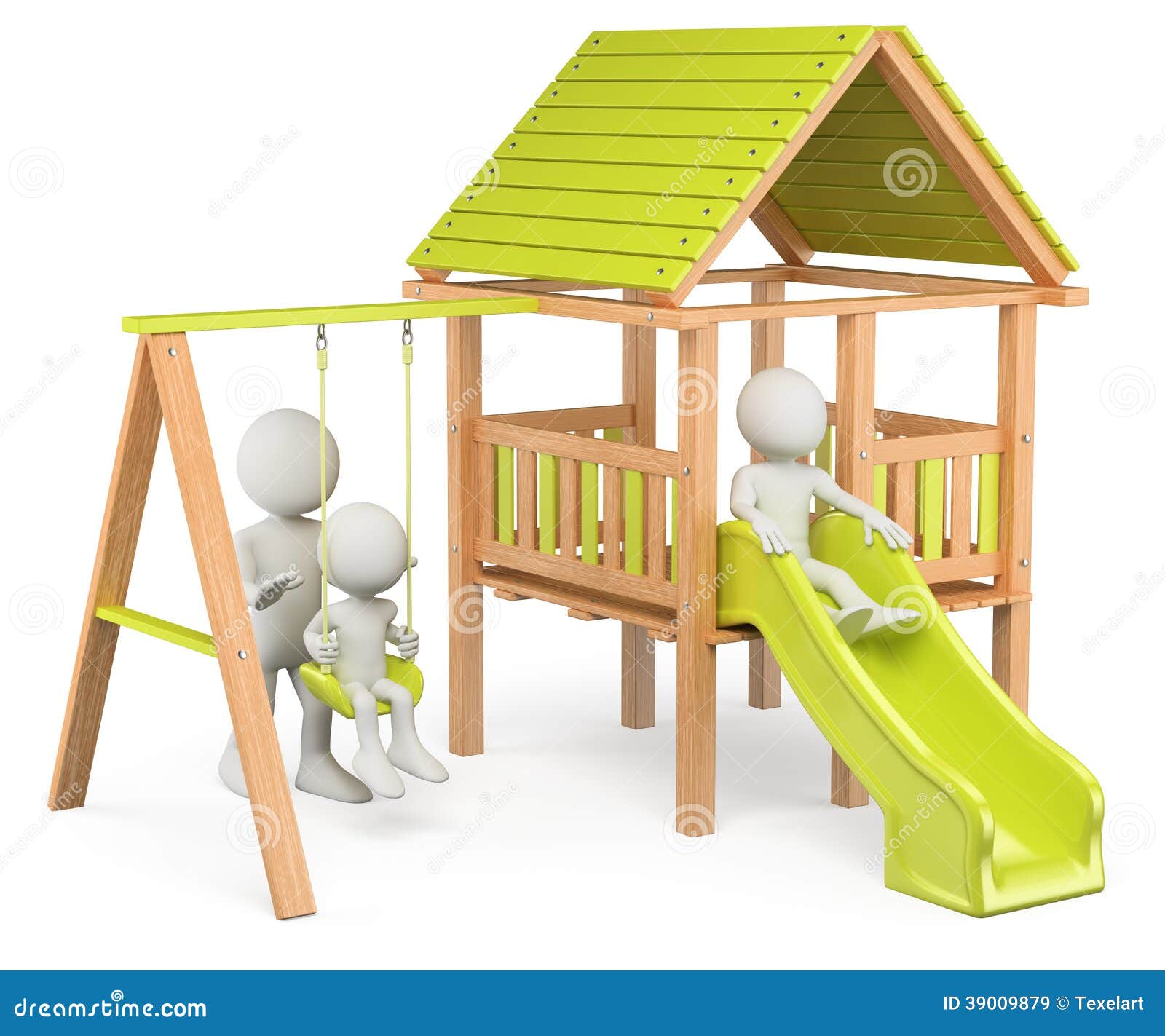 3D White People. Children Playing on a Playground Stock Illustration -  Illustration of cheerful, education: 39009879