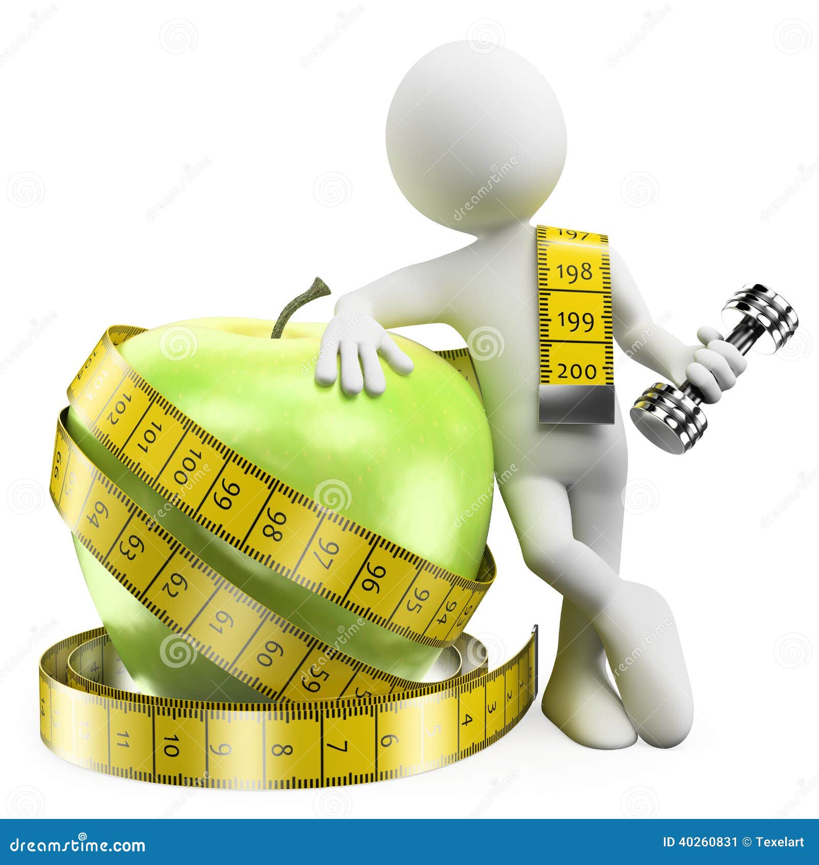 Diet Weight Loss Concept with Tape Measure Stock Photo - Image of meal,  apple: 19270610