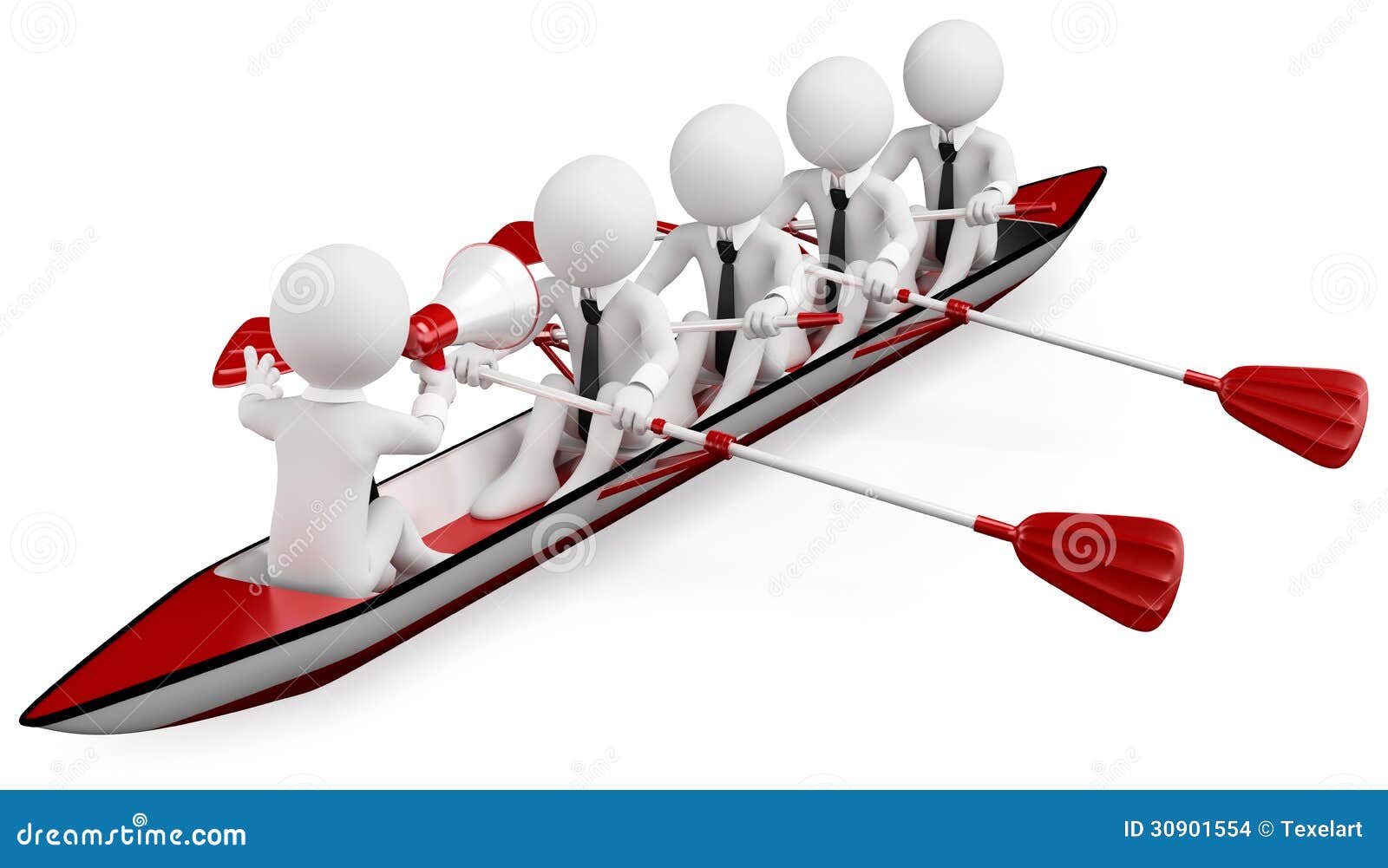 3D White People. Teamwork And Sport Stock Illustration 
