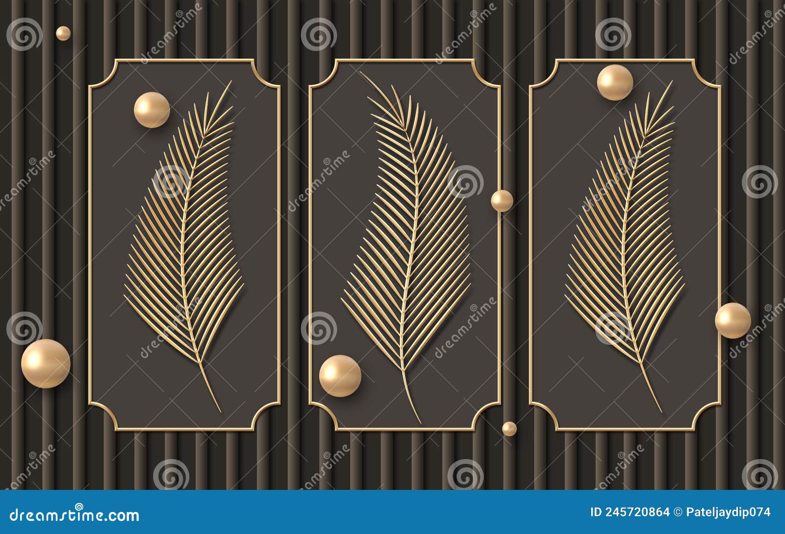 3D White Wallpaper with Grey Elements, Stock Illustration
