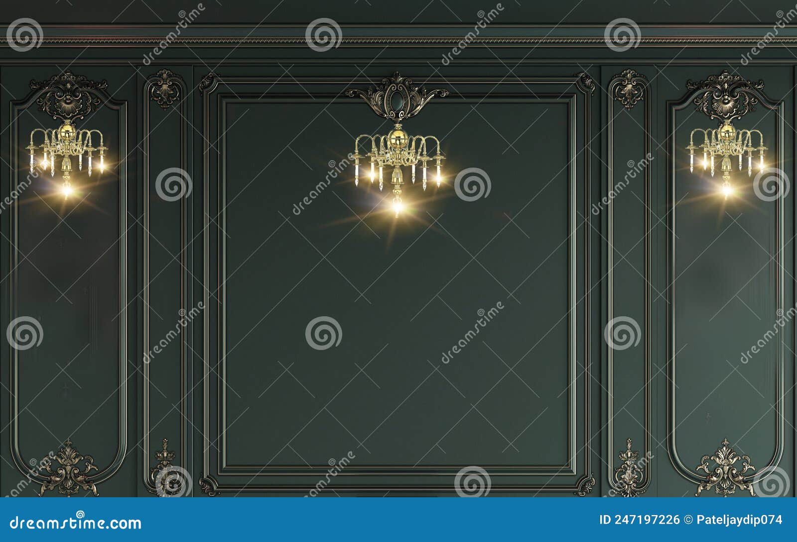 3D White Wallpaper with Grey Elements, Stock Illustration