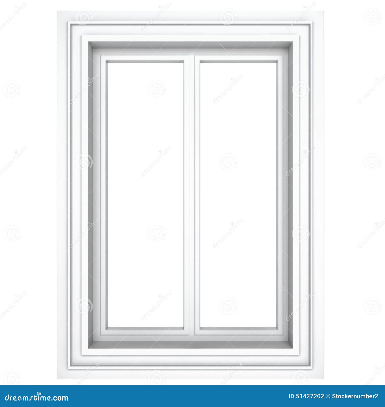 3d Window Frame on White Background Stock Illustration - Illustration ...