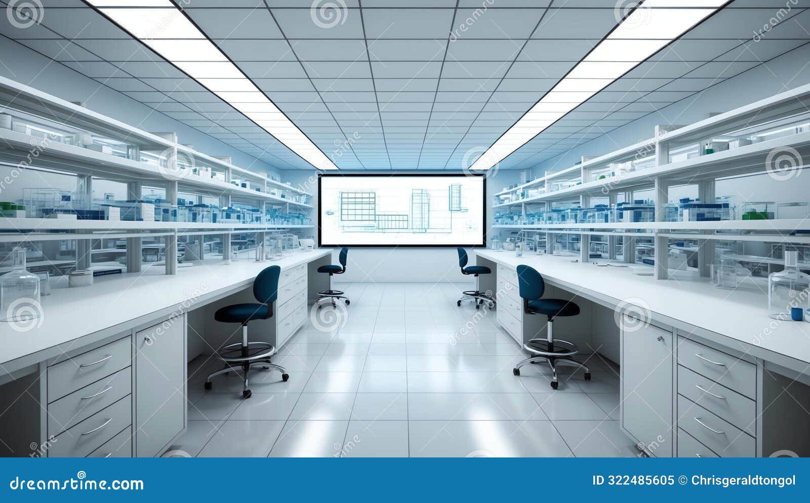 3d wireframe render of a research laboratories archite ai generated