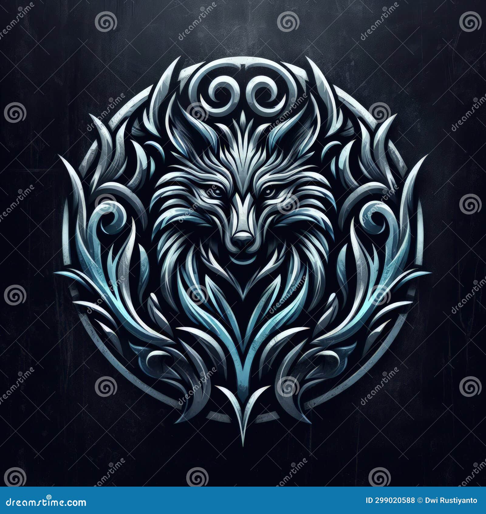 3d Wolf Logo Carving and Engraving Stock Photo - Image of effect, ornate:  299020588, image size:1600x1690