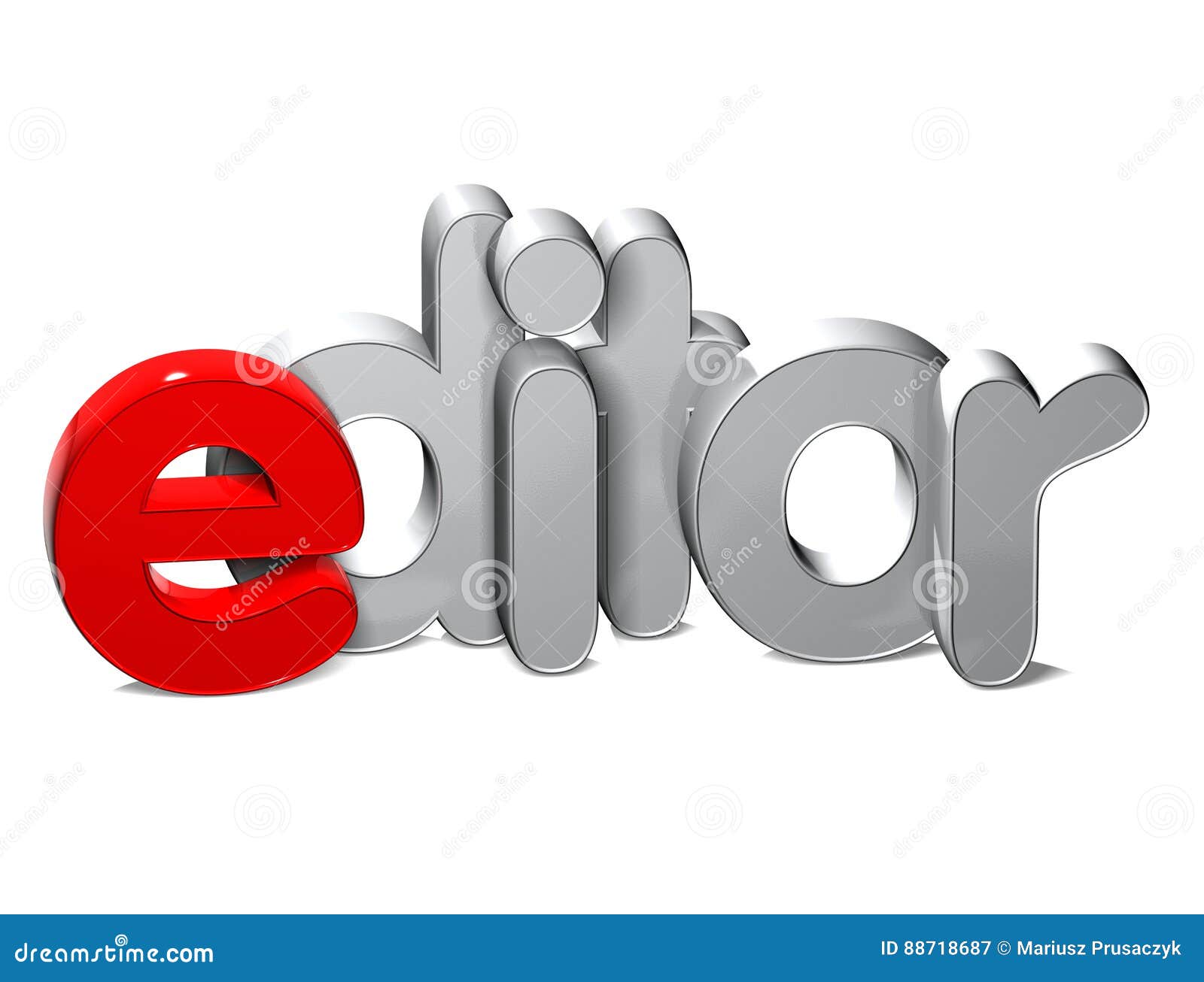 3d word editar over white background.
