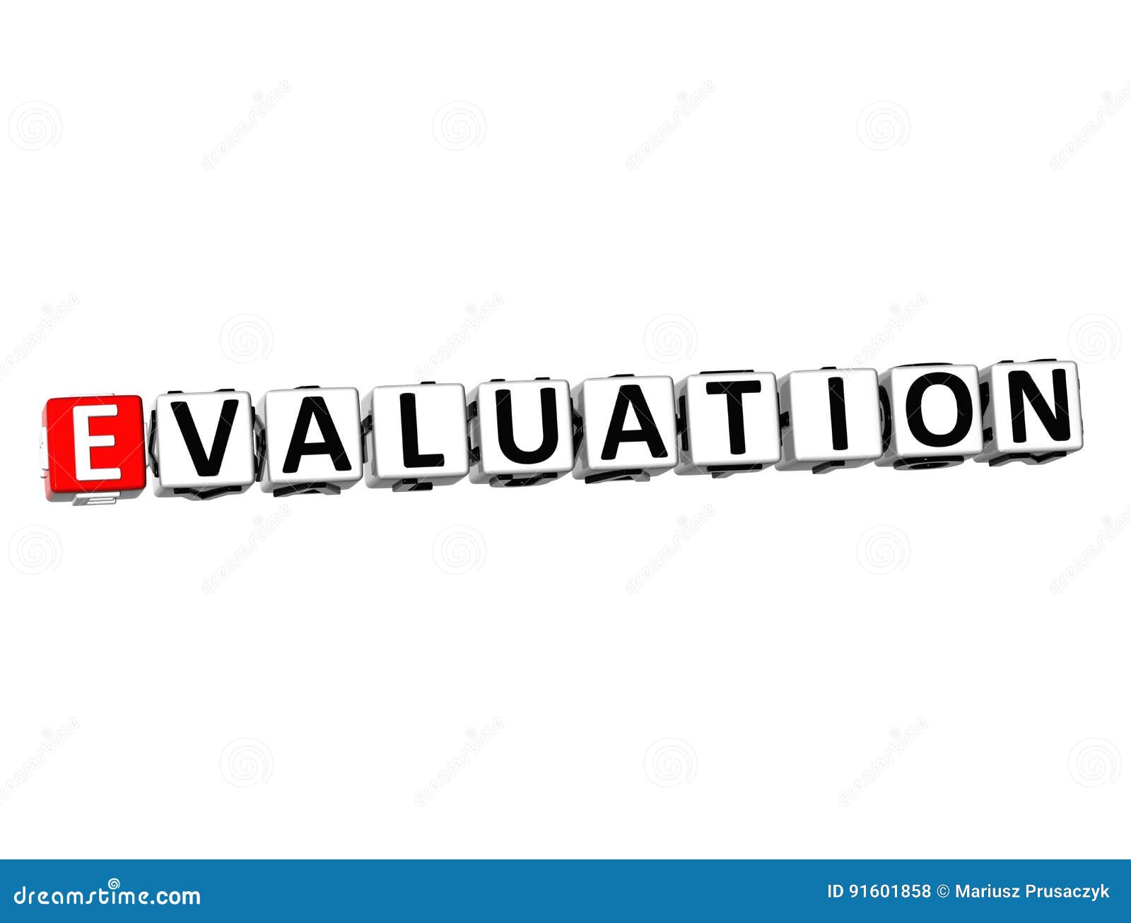 3D Word Evaluation on White Background Stock Illustration