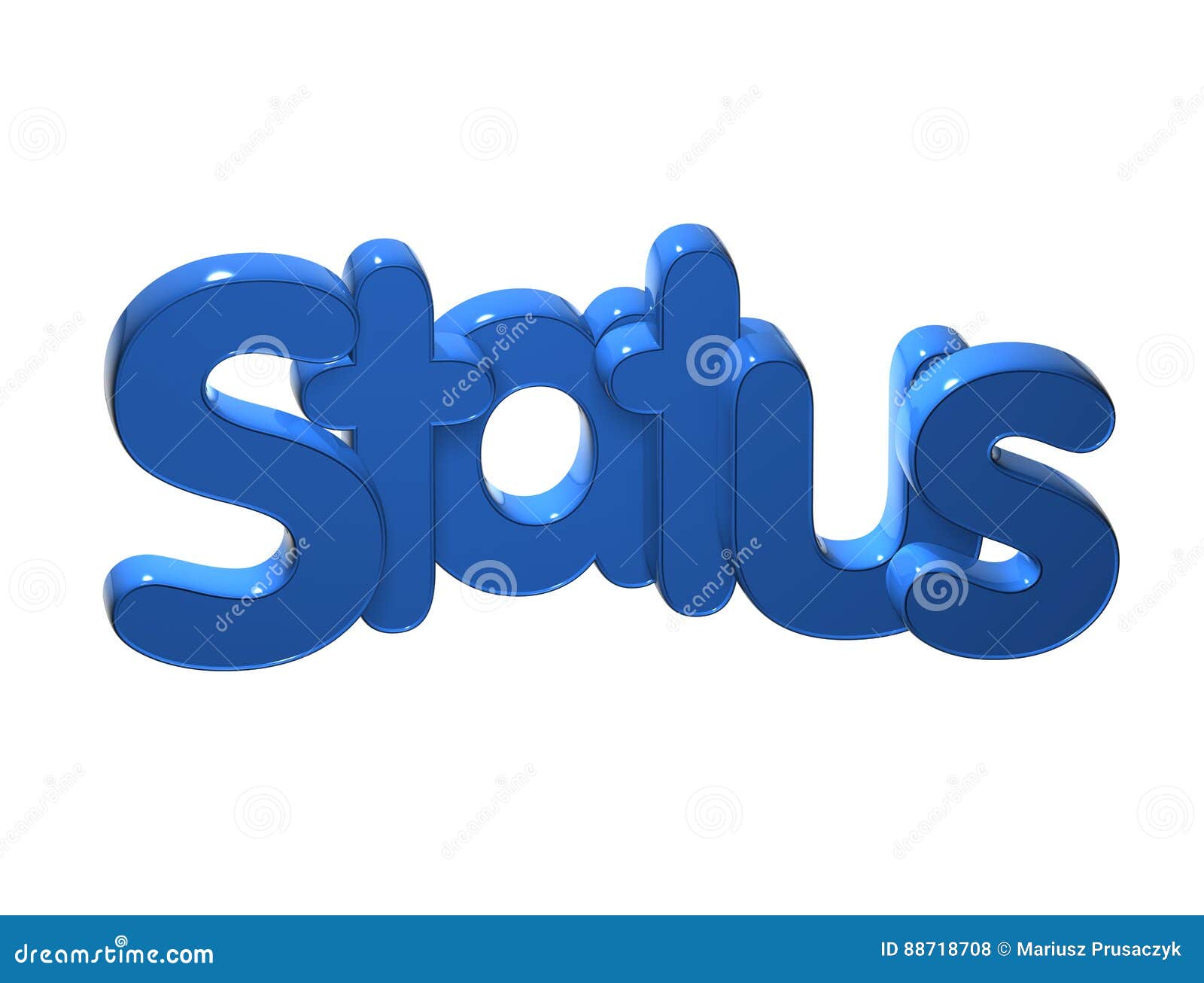 3D Word Status Over White Background. Stock Photography CartoonDealer