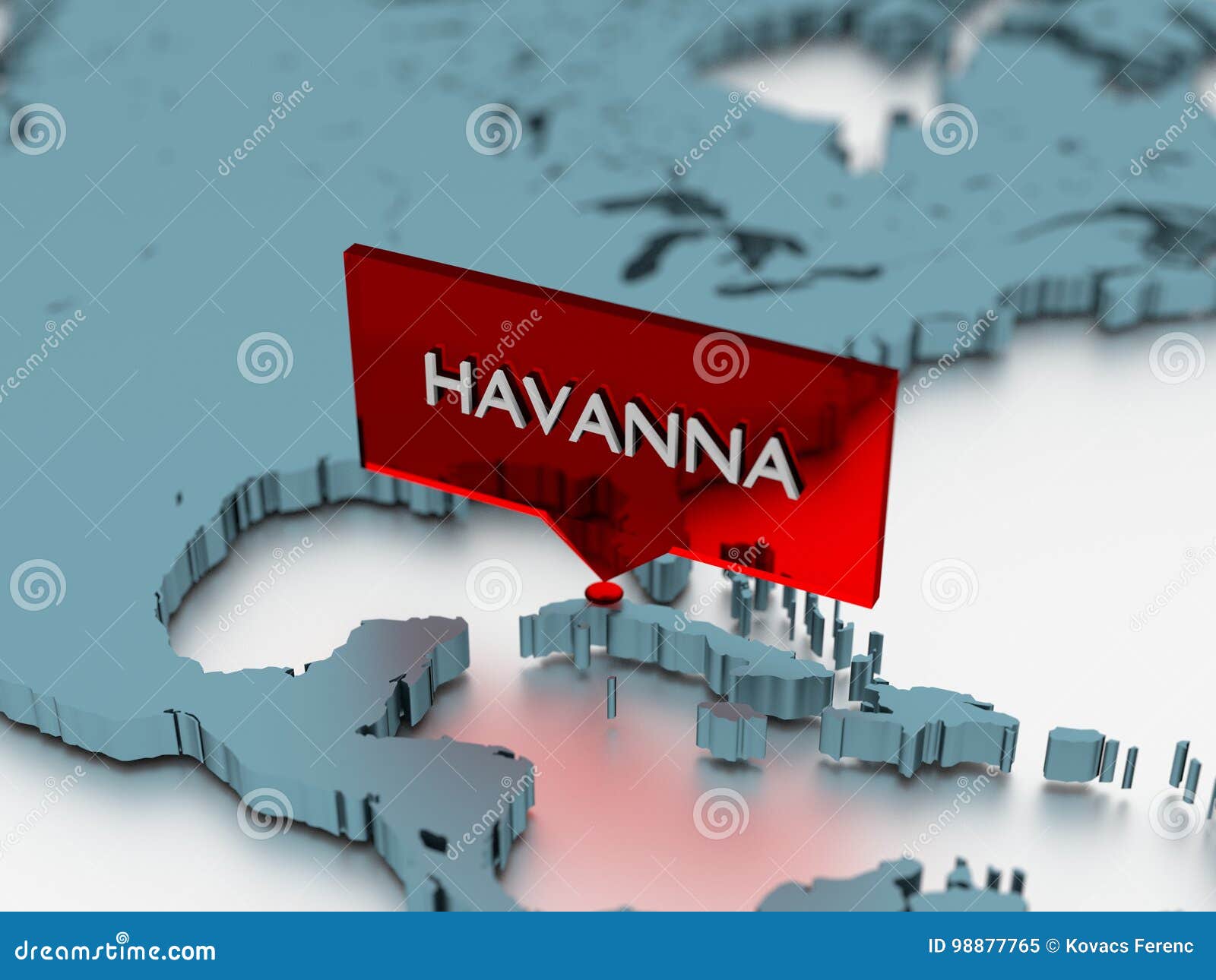 3d world map sticker - city of havanna