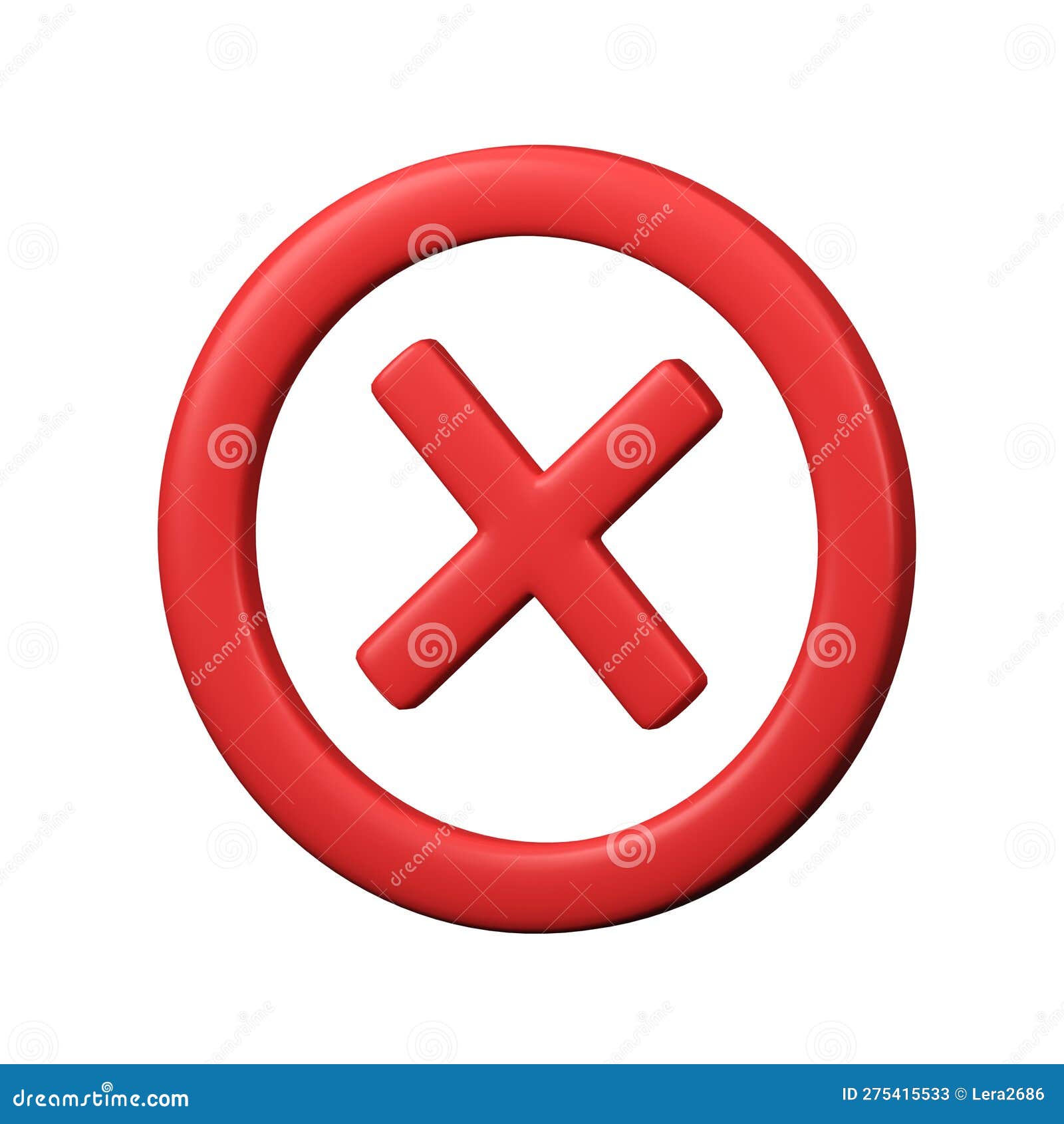 3D Wrong Button in Circle Shape. Red No or Incorrect Sign Render. Red ...