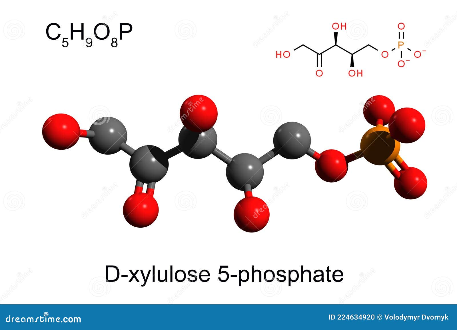 Chemical Formula, Skeletal Formula and 3D Ballandstick Model of