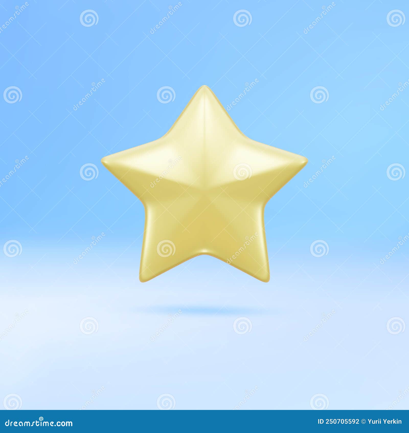 3d Yellow Star on a Blue Background. Vector Illustration Stock Vector