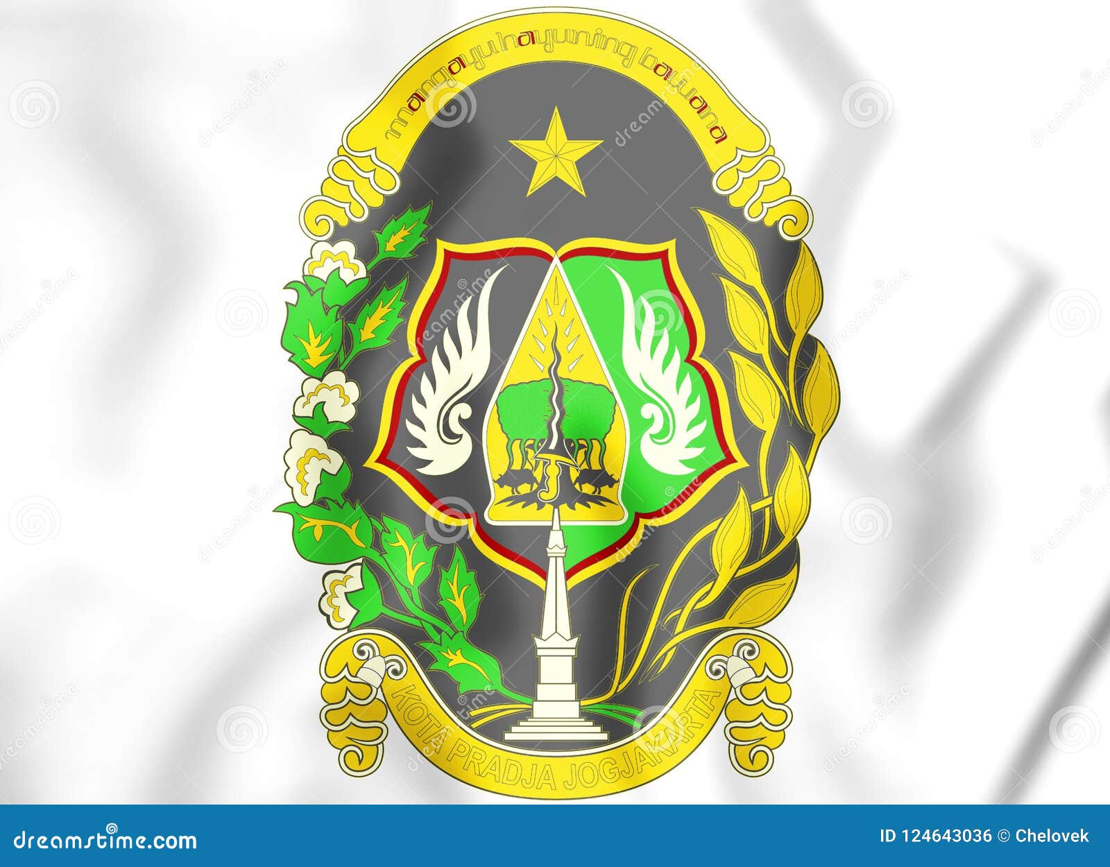 3D Yogyakarta Coat Of Arms Indonesia Stock Illustration