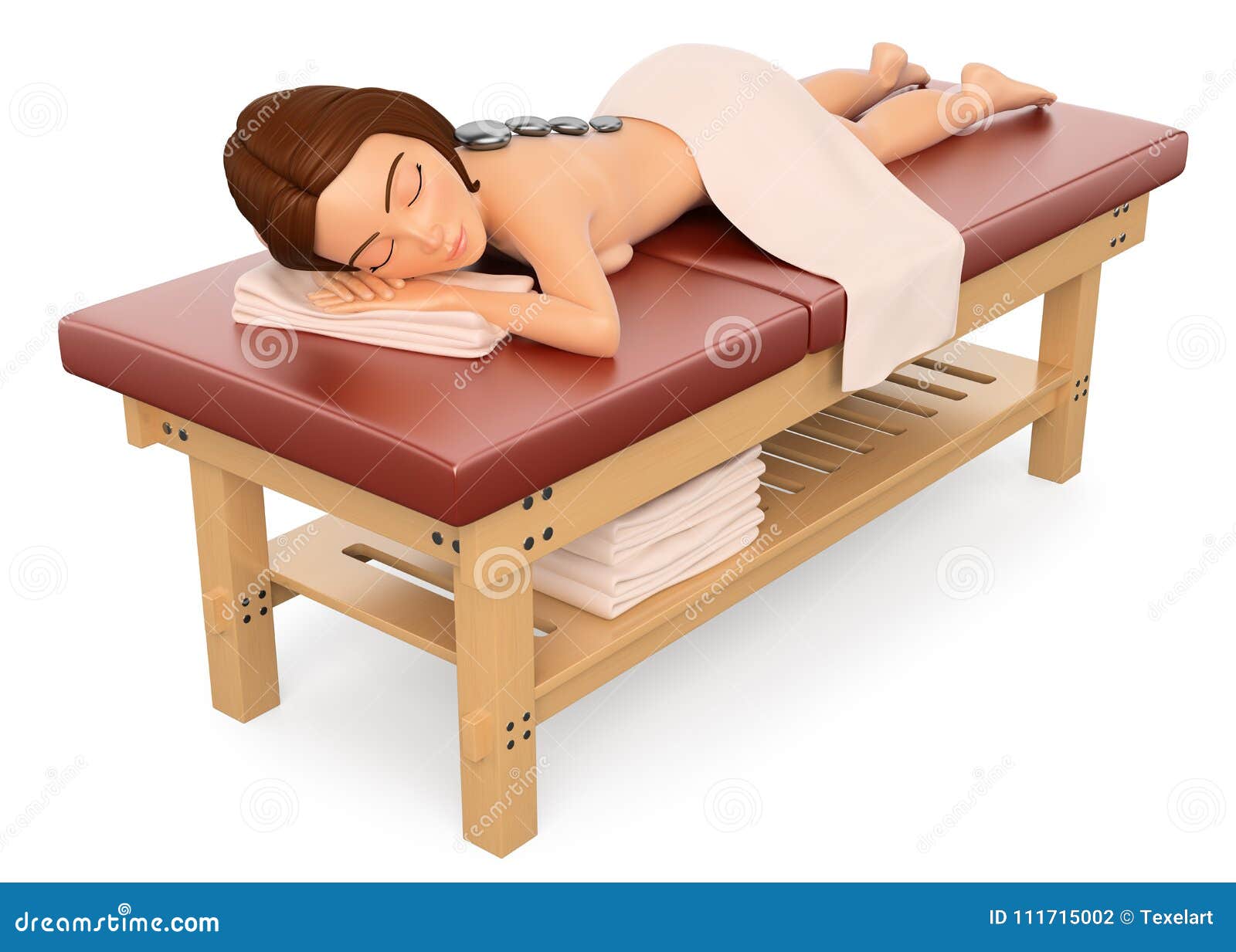 Woman relaxed and lying on a massage table. 