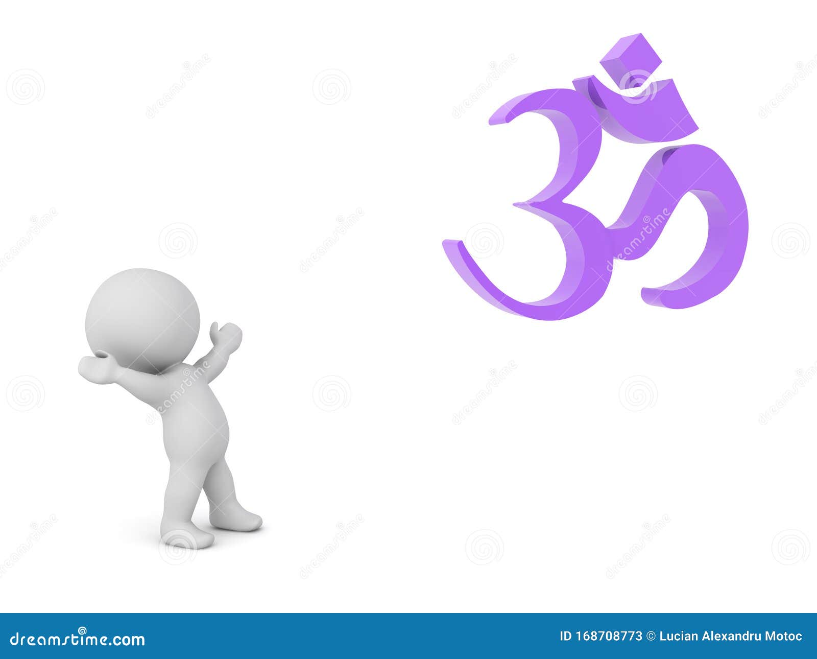 3d Zeichen Mit Aufregung Auf Das Om Symbol Stock Abbildung Illustration Von Getrennt Hinduismus