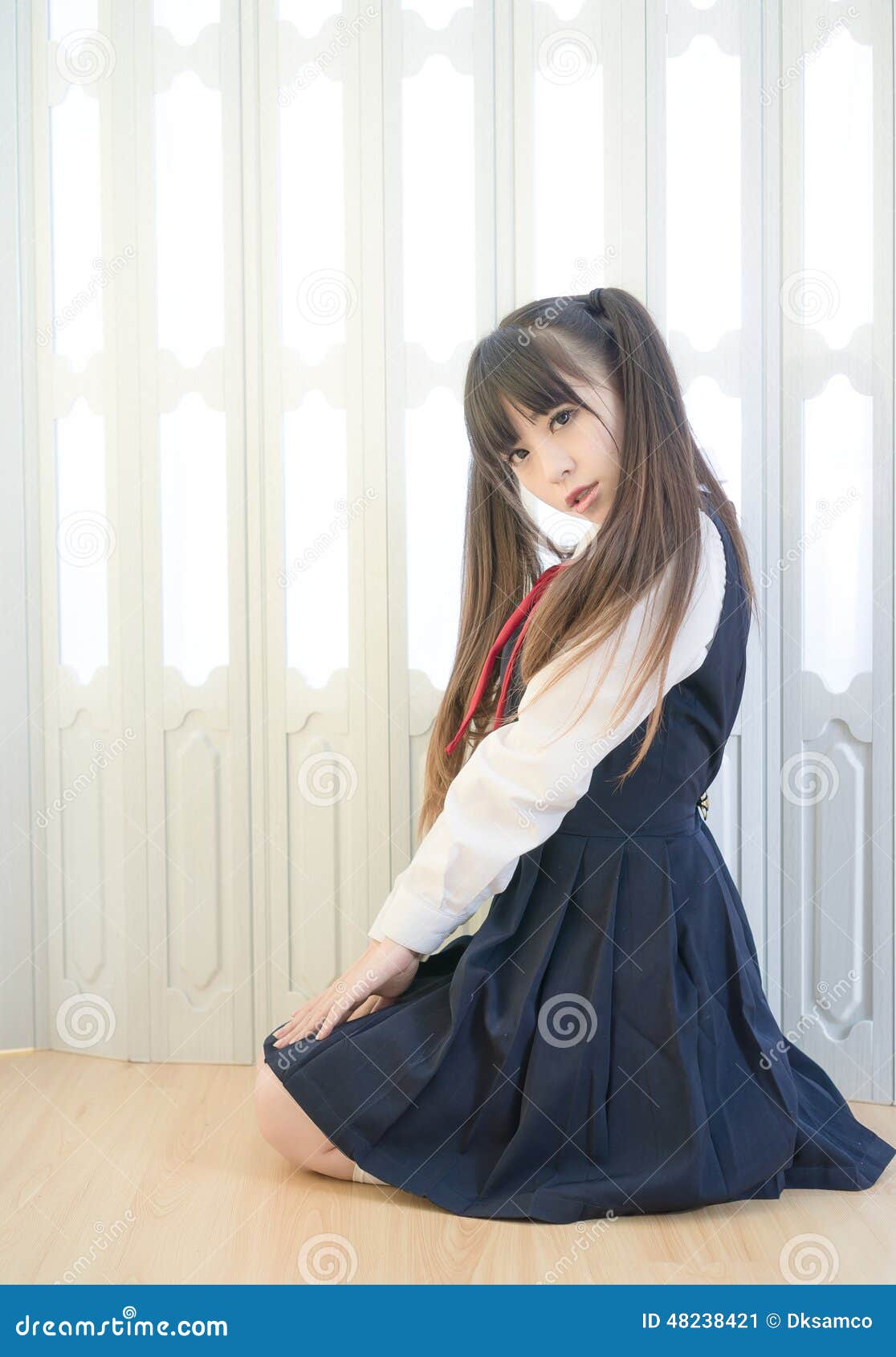 Da Menina Bonito Da Escola Do Estilo Japonês Mulher Sexy Home Interna Imagem De Stock Imagem 