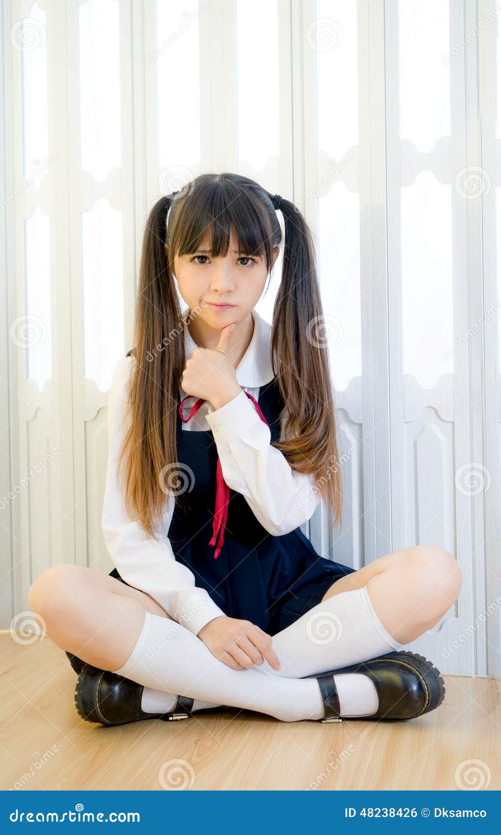 Da Menina Bonito Da Escola Do Estilo Japonês Mulher Sexy Home Interna Foto De Stock Imagem 