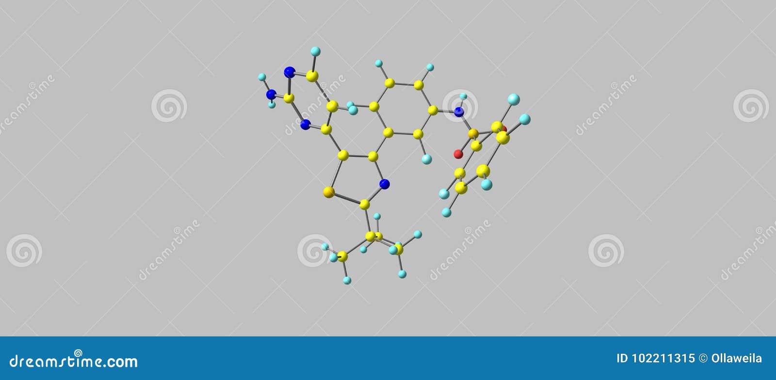 Dabrafenib Molecular Structure Isolated On Grey Stock Illustration