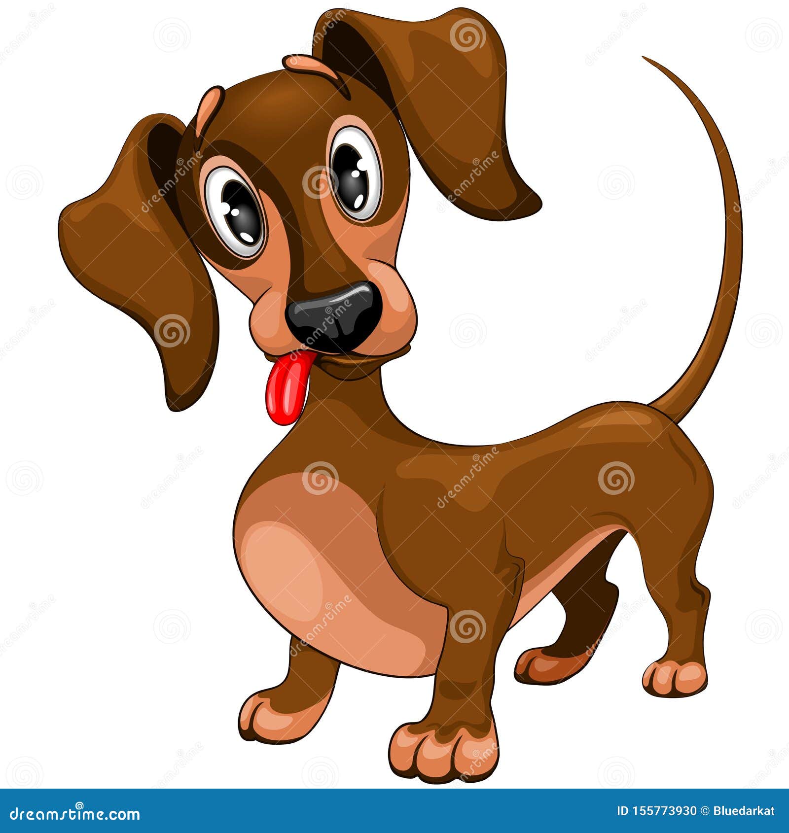 Dachshund Cute Confused Puppy Dog Cartoon Character Vector Illustration  Stock Vector - Illustration of companion, hangingtongue: 155773930