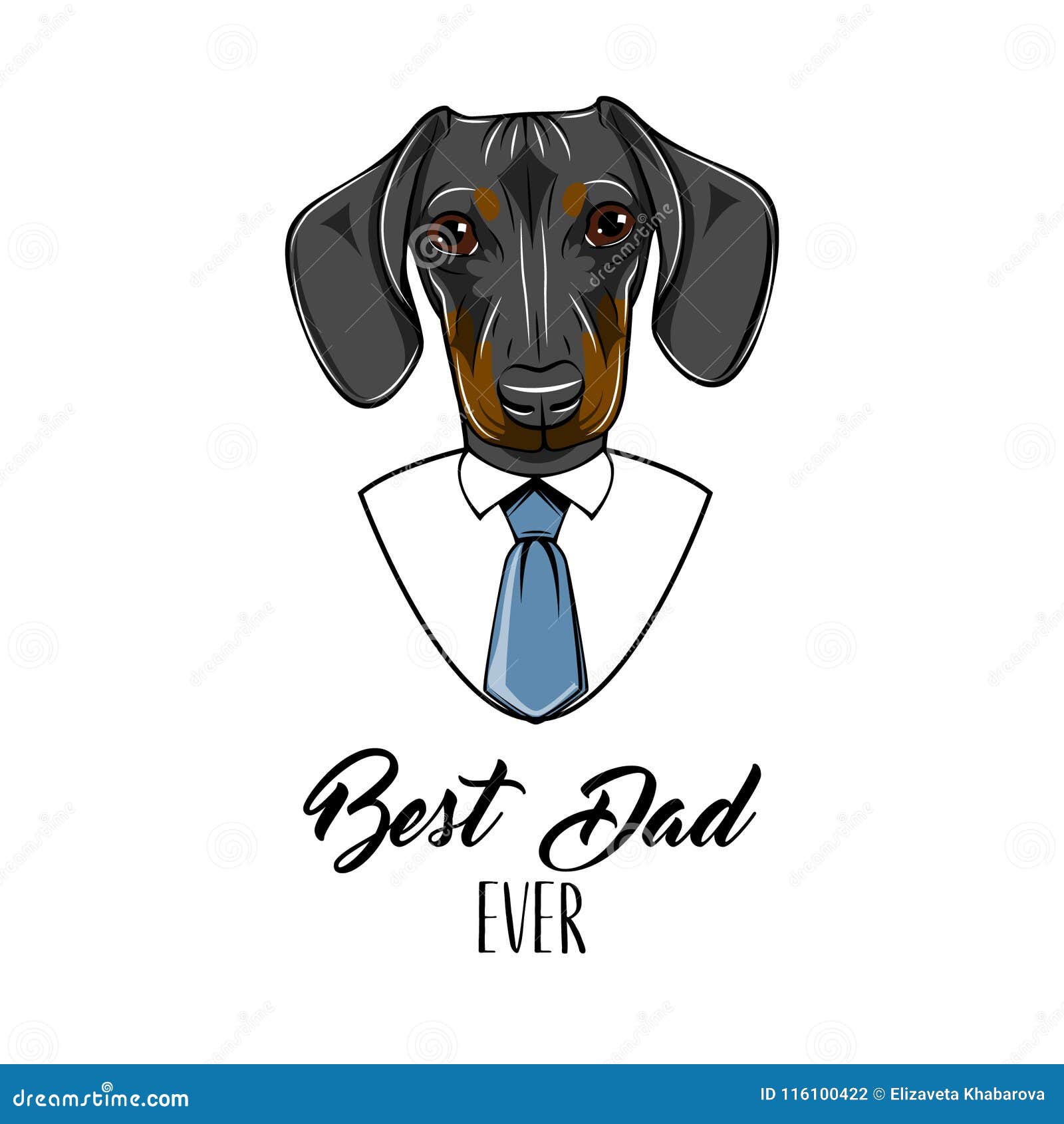 Download Dachshund Dog. Fathers Day Greeting Card. Best Dad Ever ...