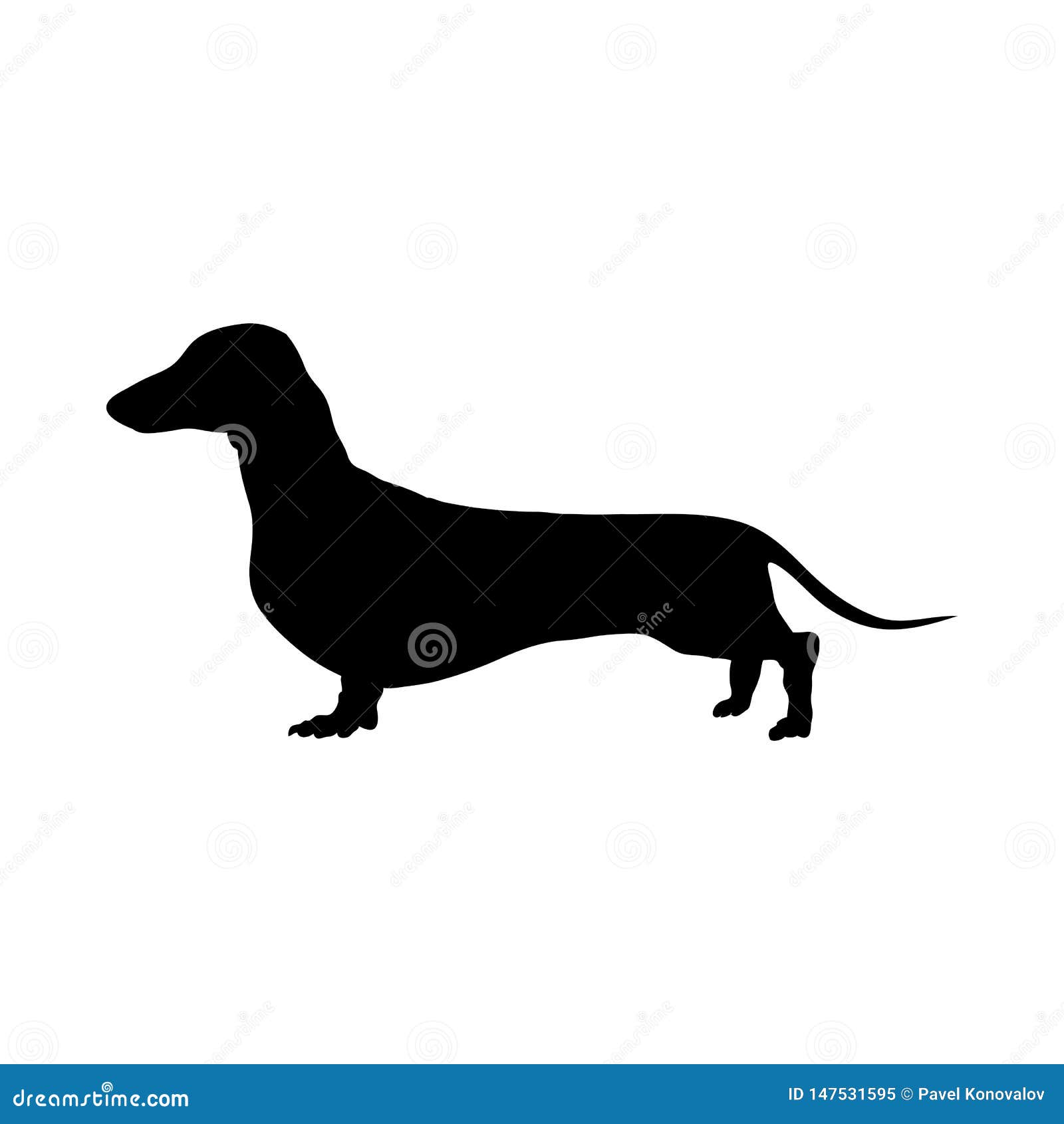 Download Dachshund Dog Silhouette stock vector. Illustration of ...