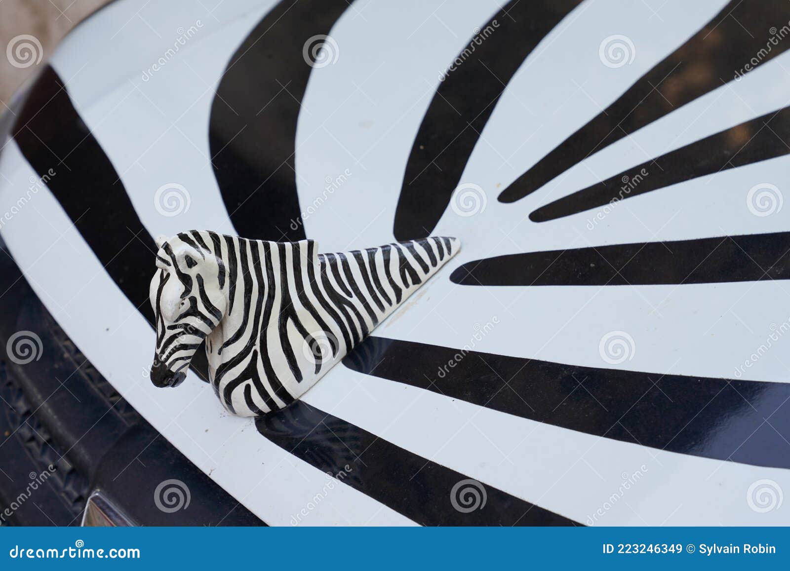 Dacia Car Repainted in Zebra and Covering Stickers with Artificial Skin and Animal  Head Editorial Stock Image - Image of covering, automotive: 223246349
