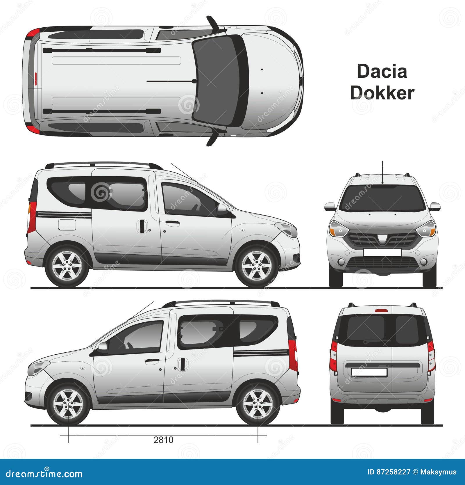 Dacia Dokker Passenger Van 2013 Editorial Photography - Illustration of  vector, dacia: 87258227