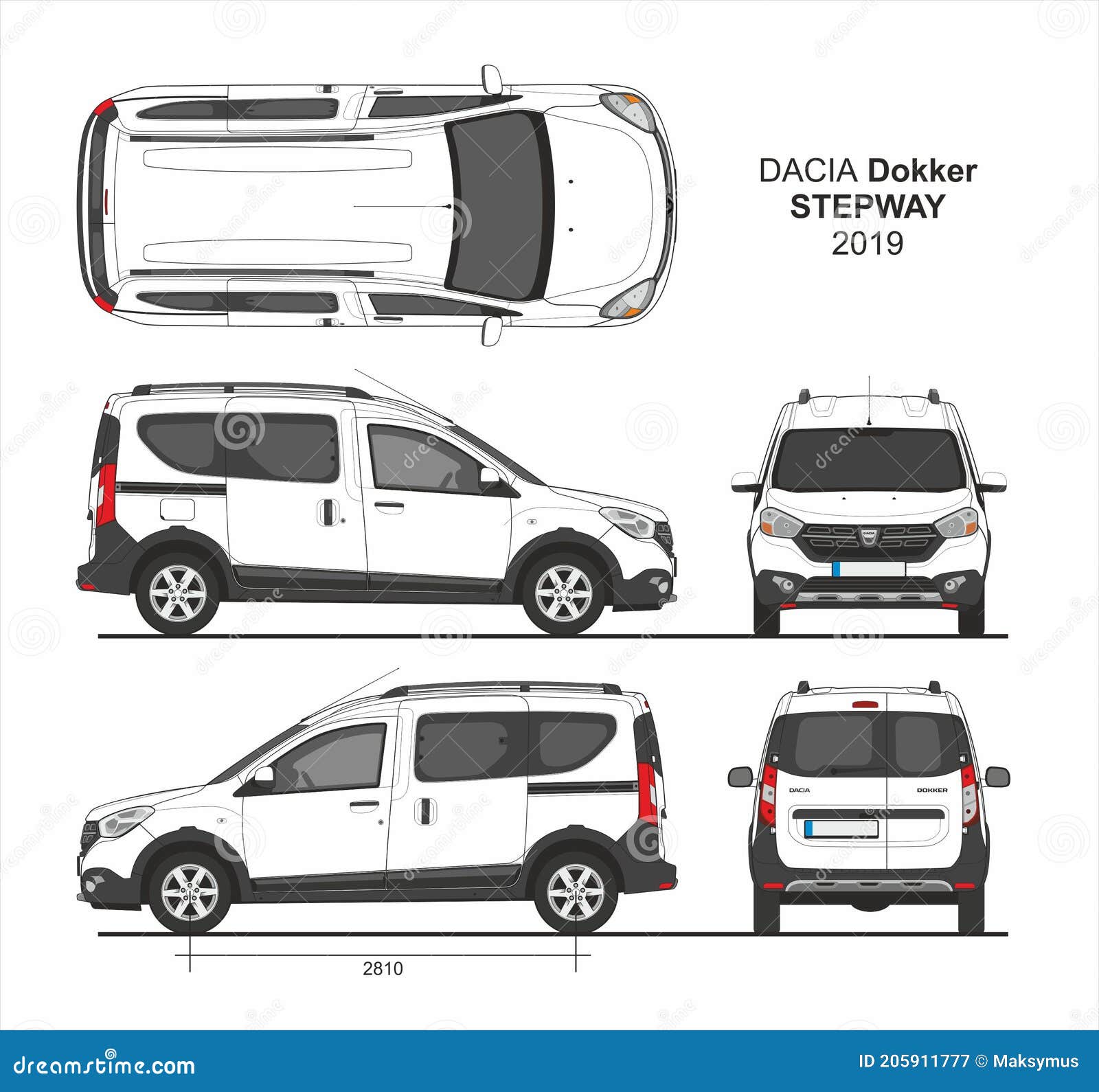 Dacia Dokker Stepway Passenger Van 2019 Blueprint Editorial