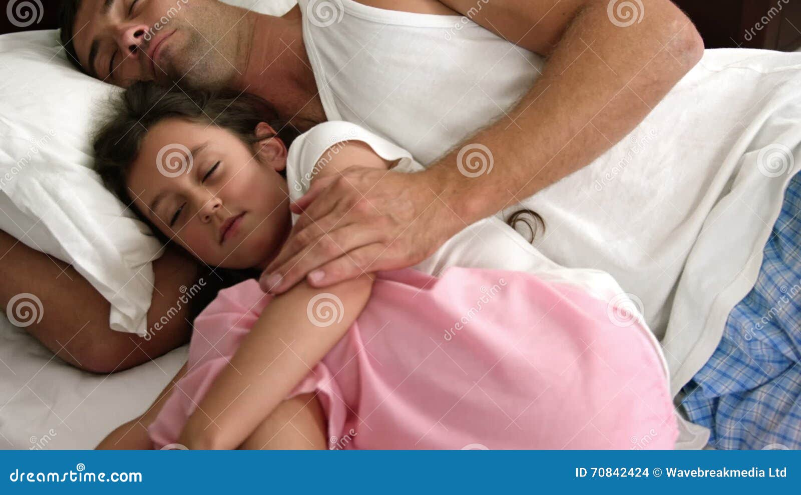 Dad and daughter sleeping stock footage. Video of hair - 70842424