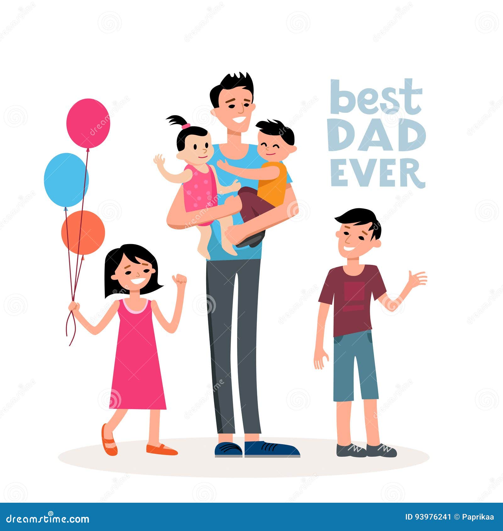 Dad and the family stock vector. Illustration of card - 93976241 Dad and the family stock vector. Illustration of card - 93976241