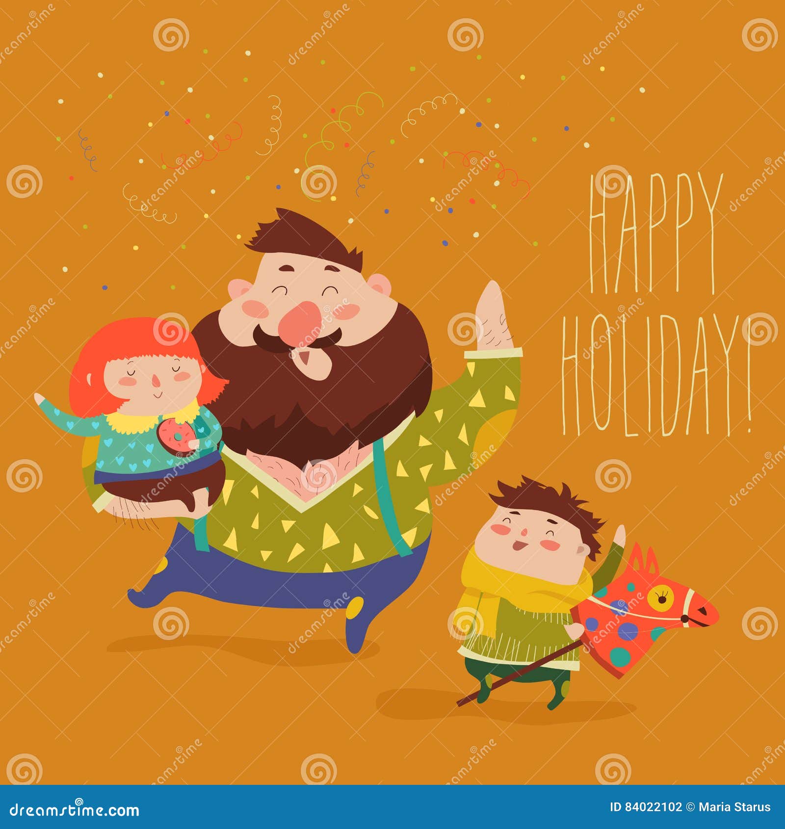 Download Dad Holding His Son And Daughter Stock Vector ...