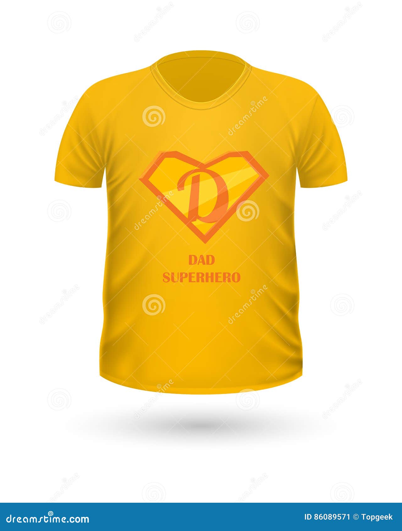 Download Dad Superhero T-shirt Front View Isolated. Vector Stock ...