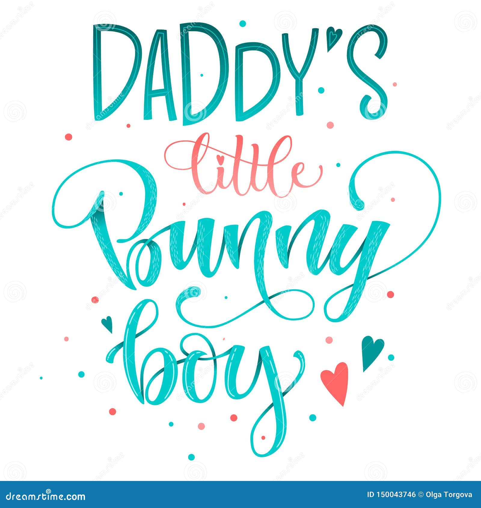 Download Daddy`s Little Bunny Boy Quote. Isolated Color Pink, Blue ...