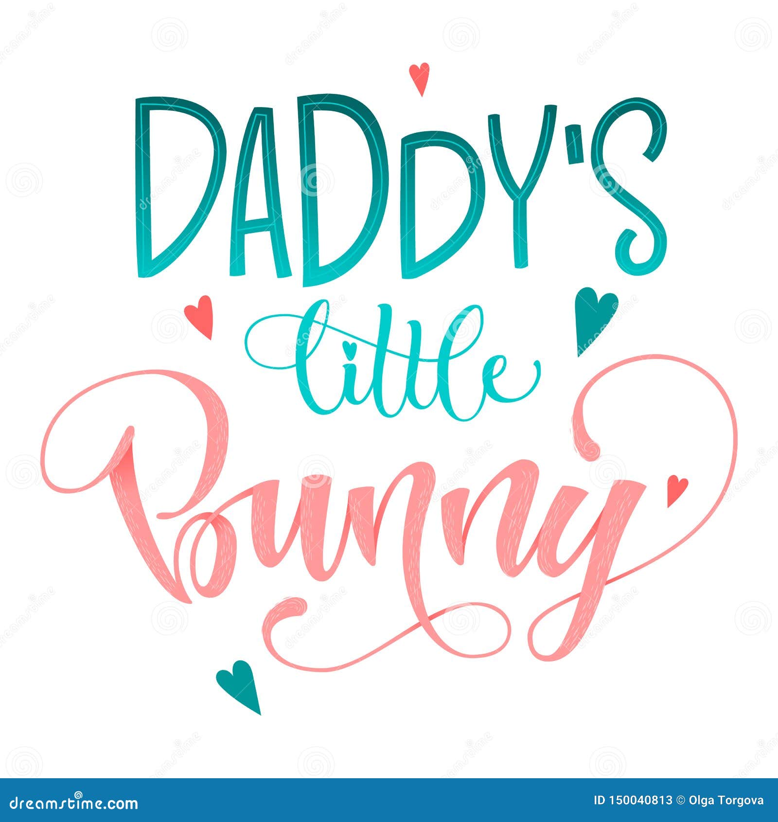 Download Daddy`s Little Bunny Quote. Isolated Color Pink, Blue Flat ...